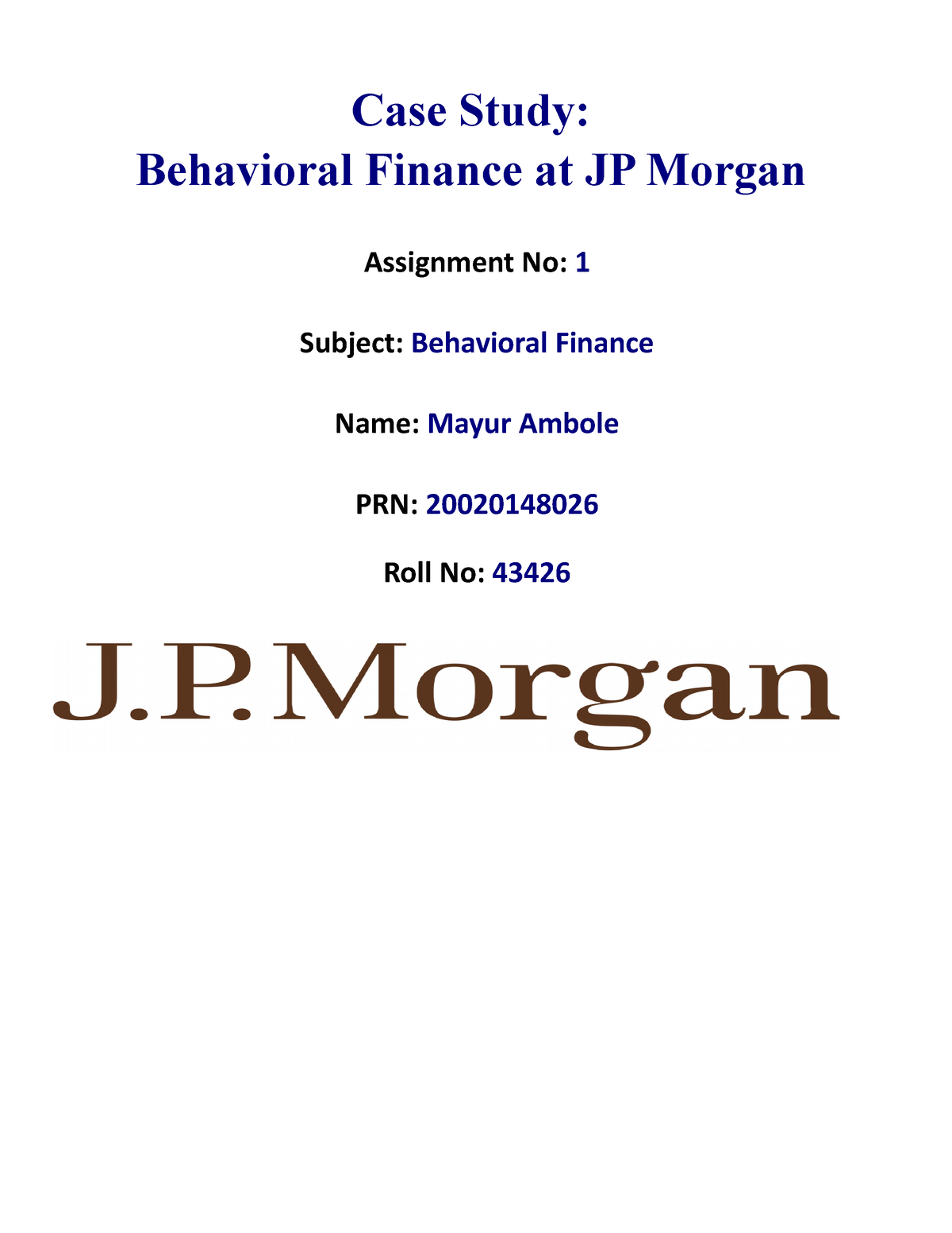 case study behavioral finance