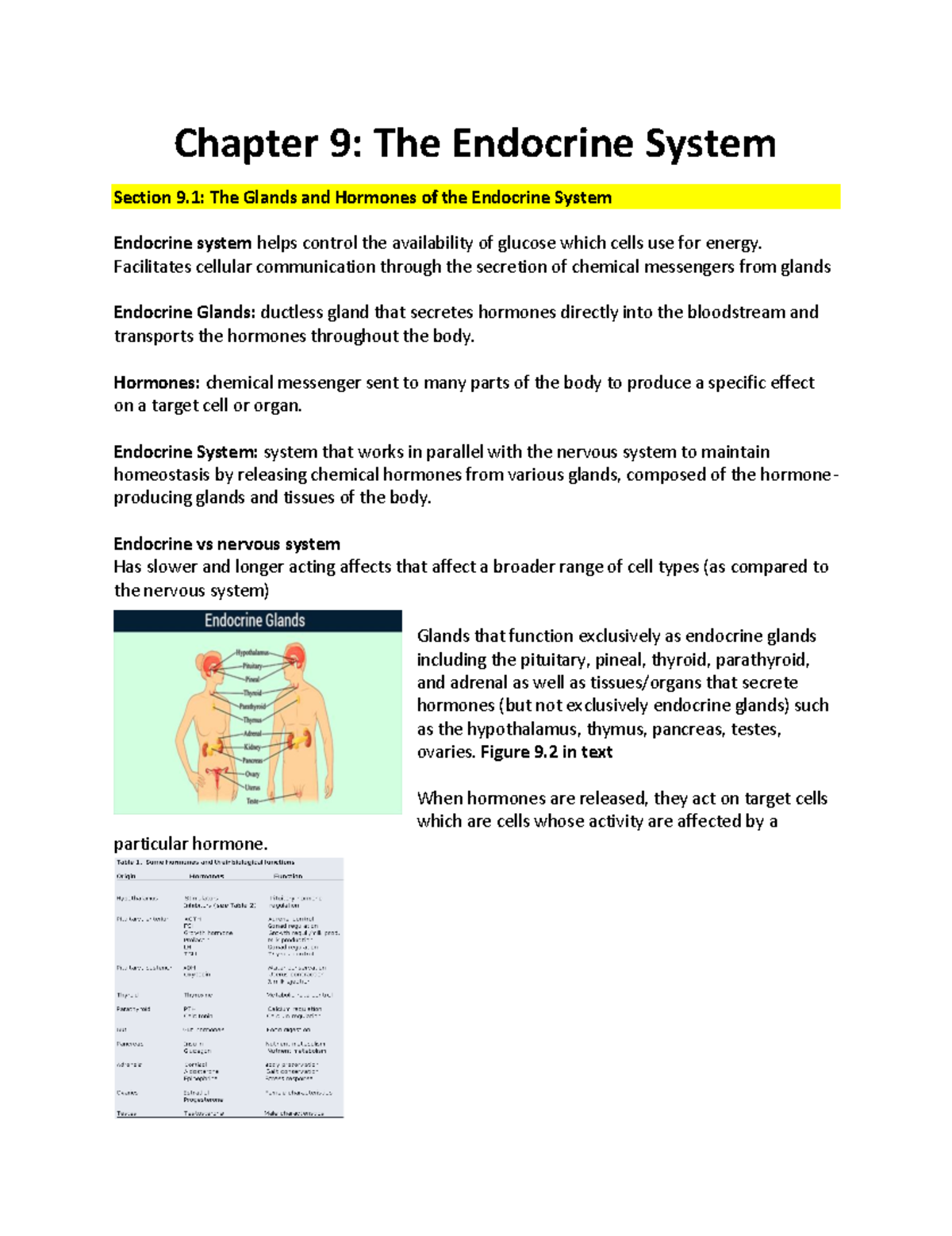 Section 8.4 Nervous System - Chapter 9: The Endocrine System Section 9 ...