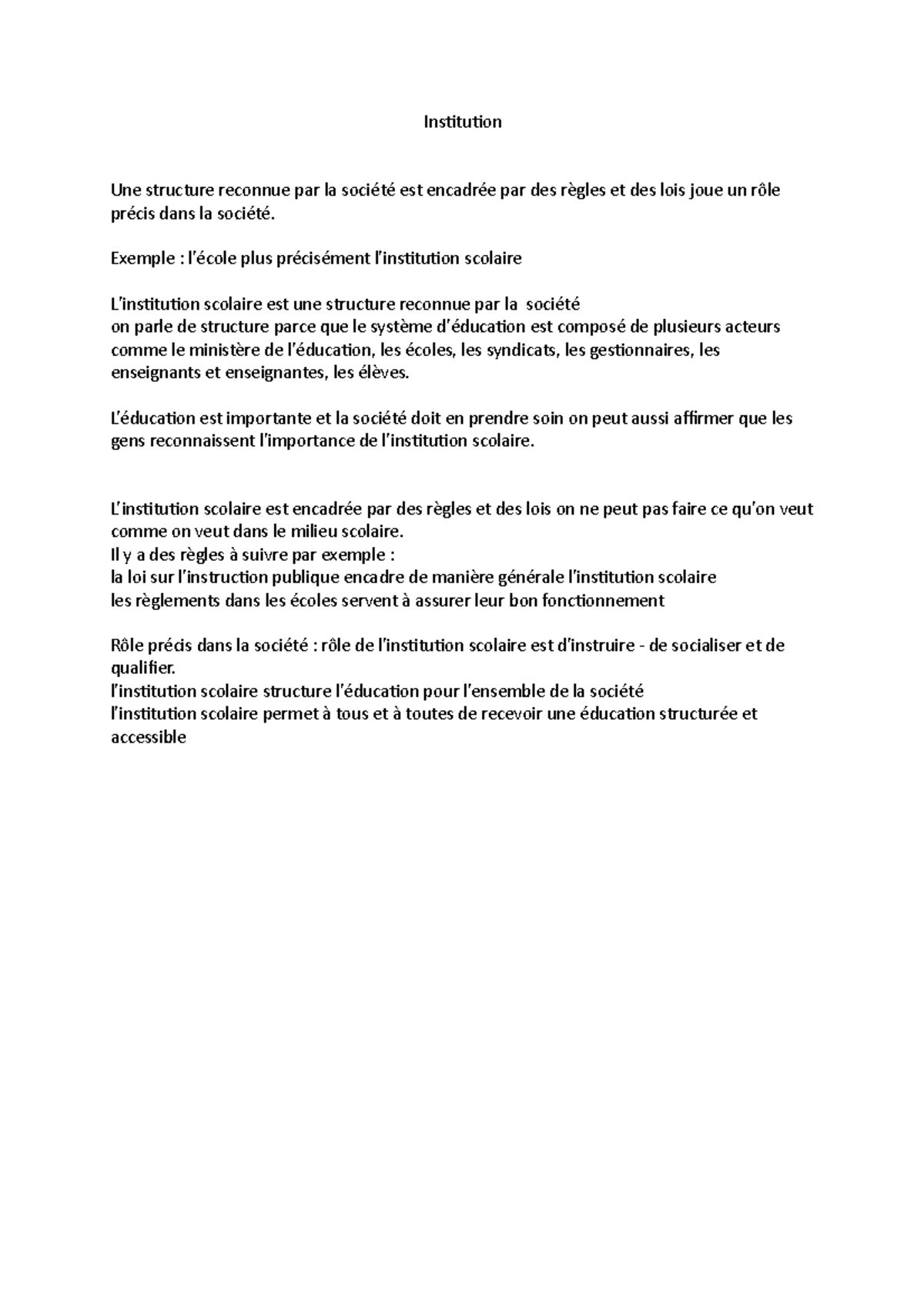 Definition institution - Institution Une structure reconnue par la ...