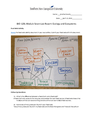 BIo LAB 5 - Grade: 7.6 - Student’s Name Professor’s Name Course Date ...