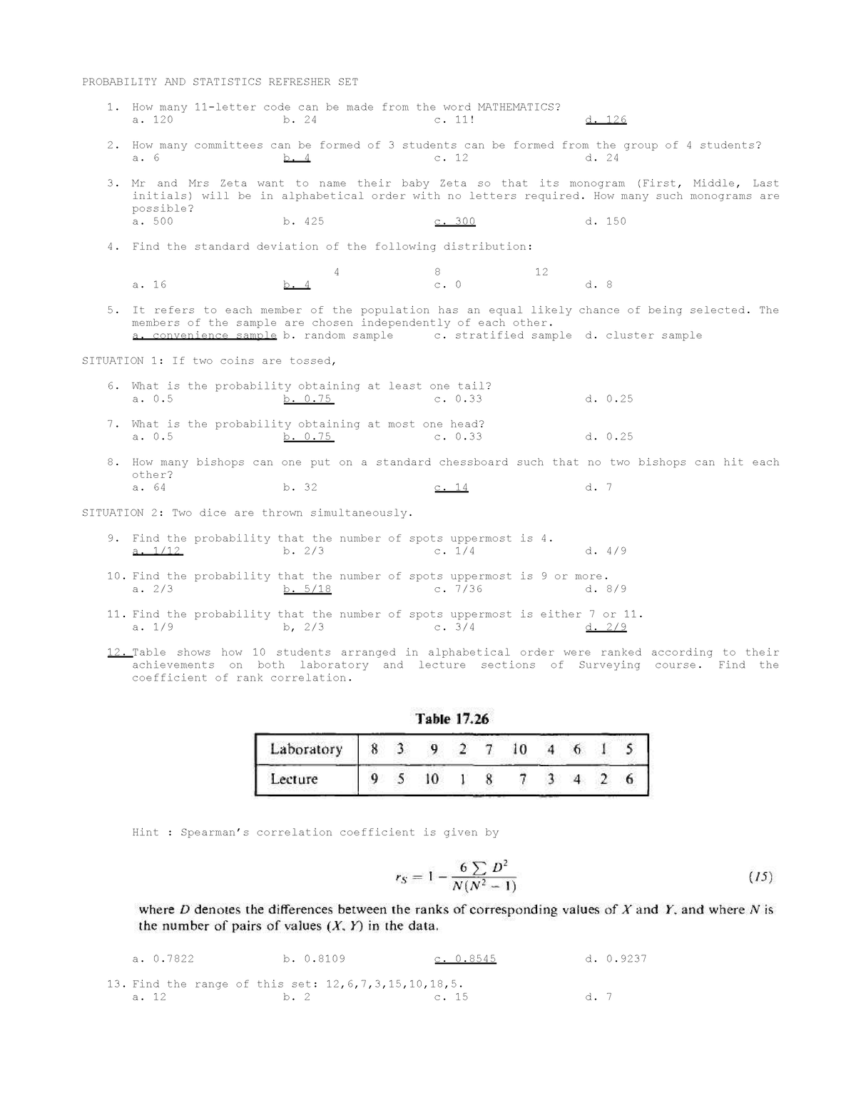 statistics refresher assignment psyc 421