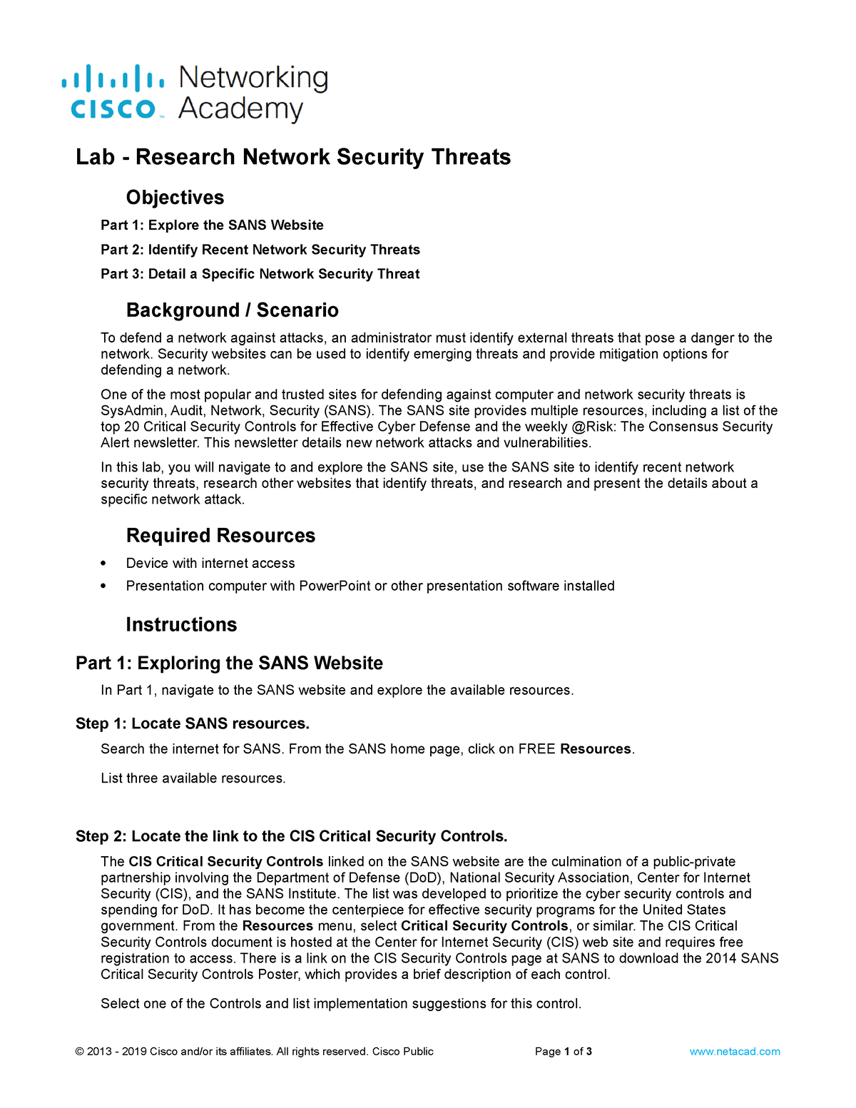16.2.6 lab research network security threats answers