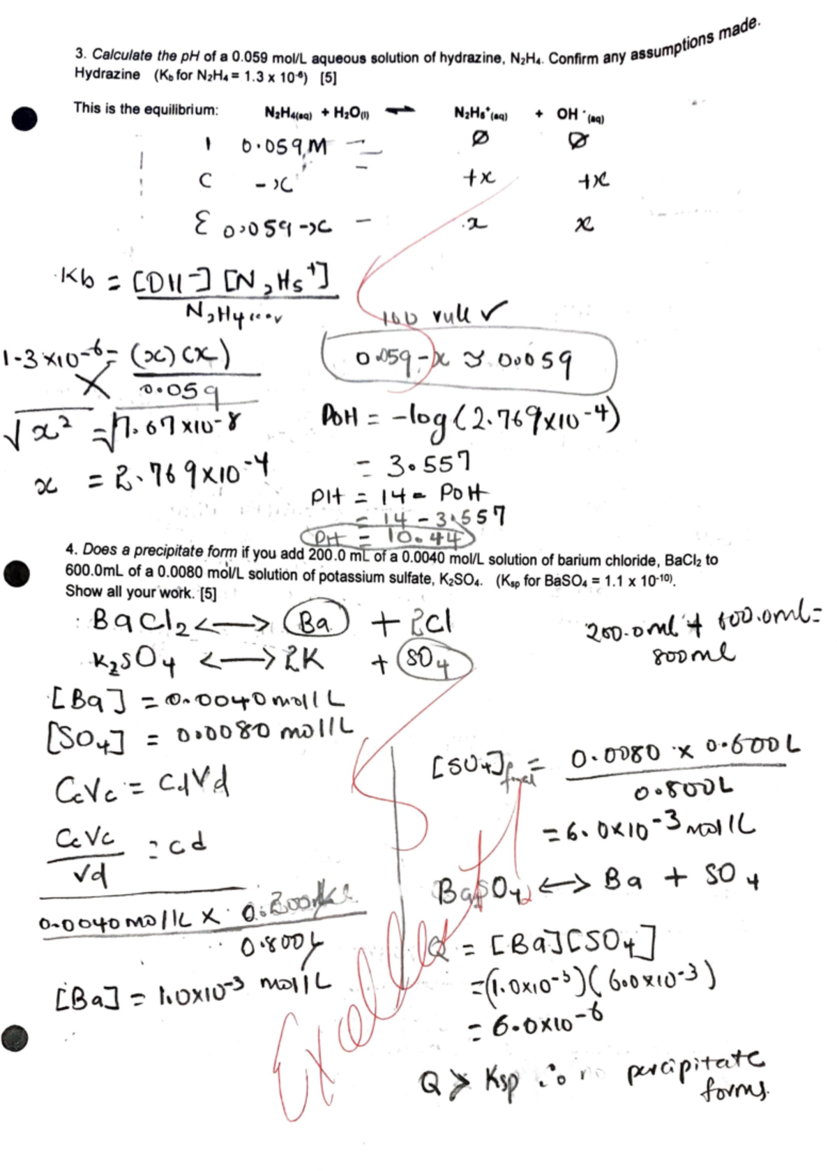 Adobe Scan Nov 12, 2022 - Calculate the pH of a 0 mol/L aqueous ...