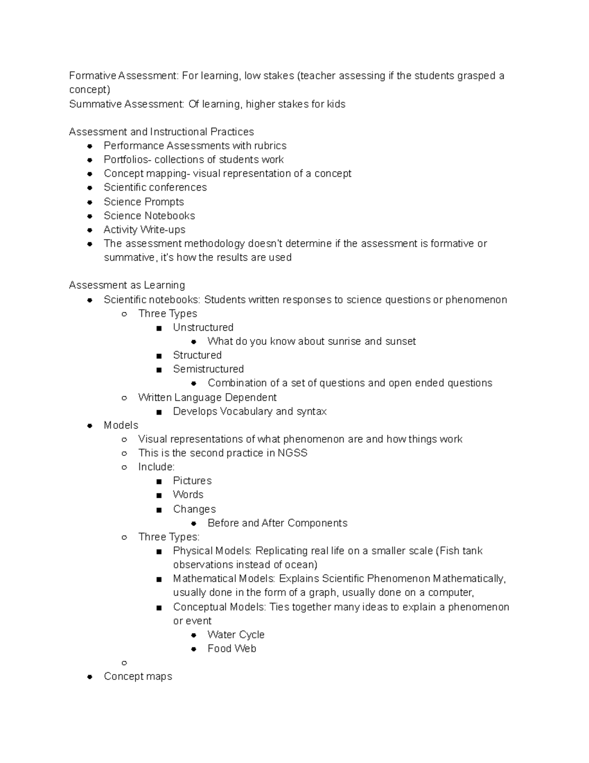 Assessment and Instruction - Formative Assessment: For learning, low ...