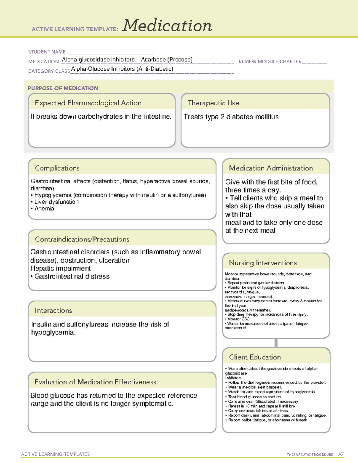 ATI Alpha-glucosidase inhibitors – Acarbose (Precose) Med Sheet ...