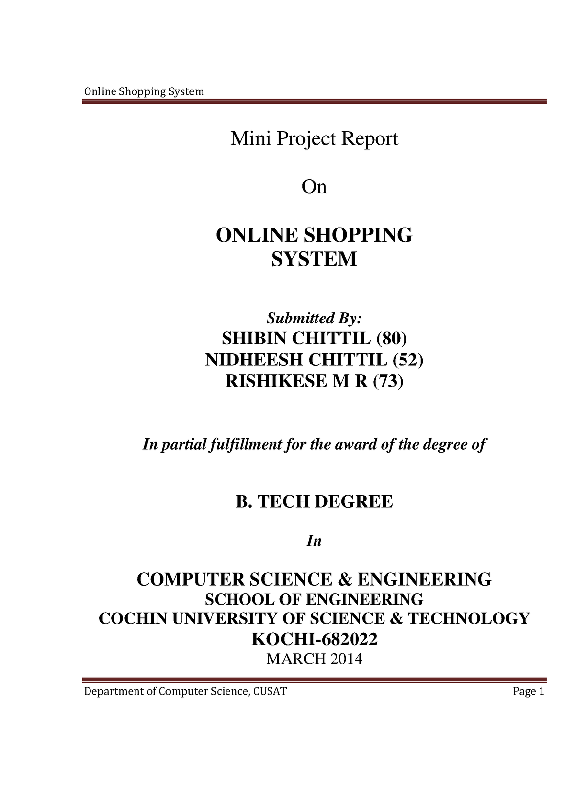 online shopping system thesis