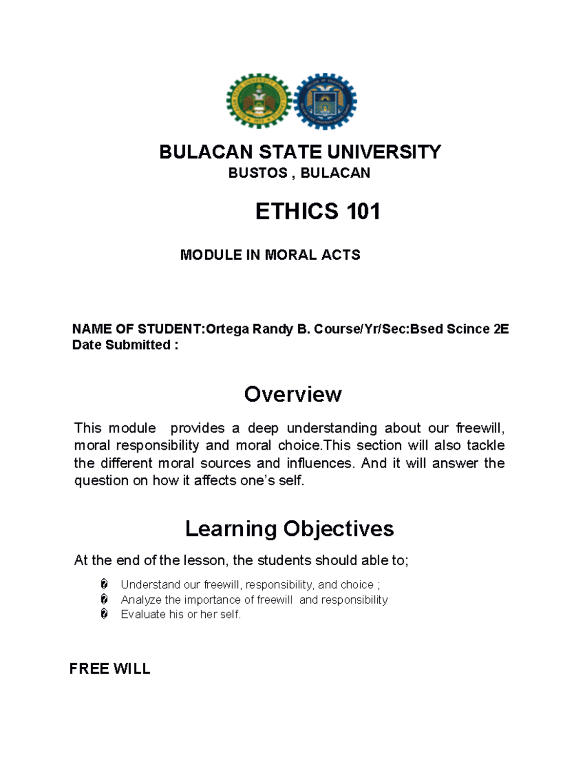 Module-in-Moral-Acts - BULACAN STATE UNIVERSITY BUSTOS , BULACAN ETHICS ...
