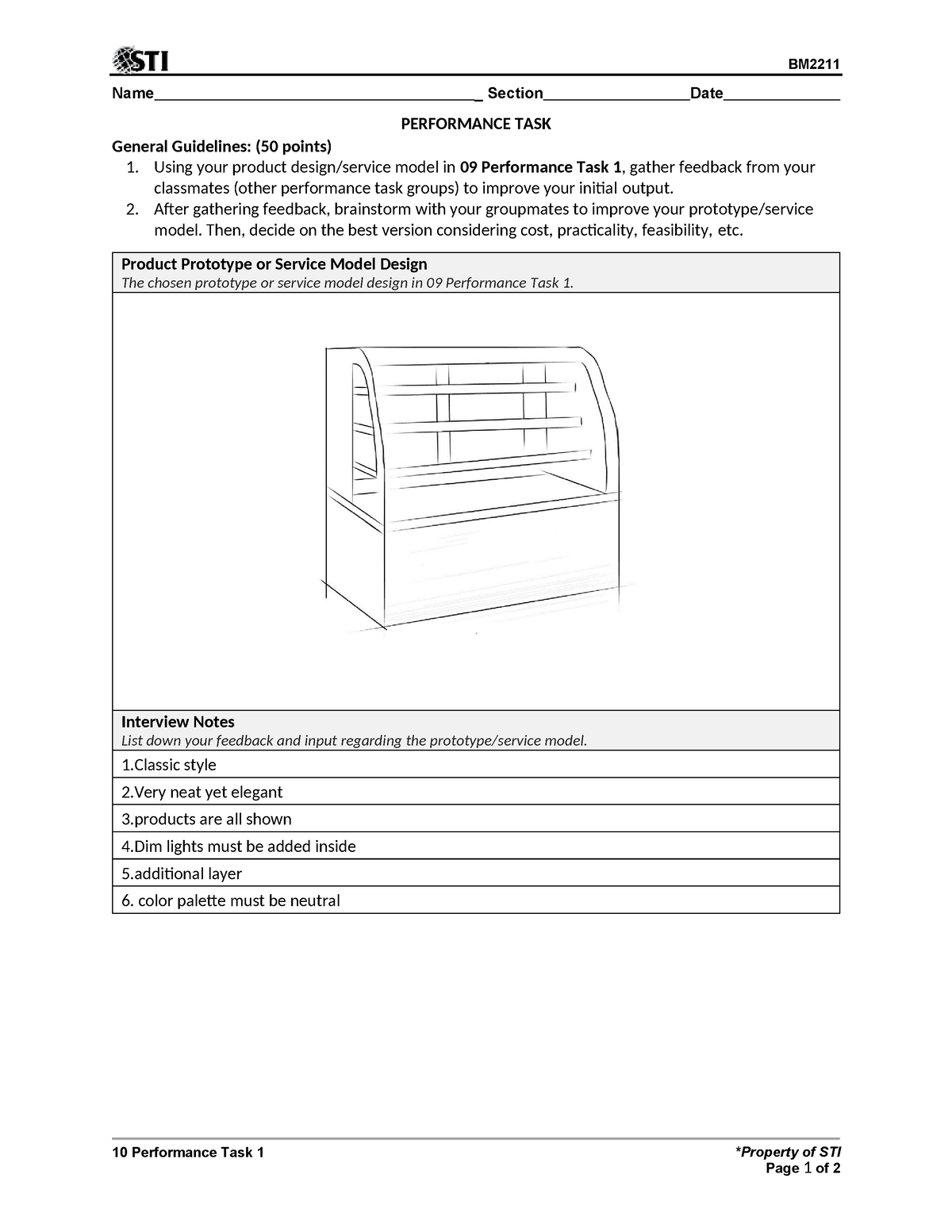 10 Performance Task 1 - HBCFUJSDLKSPQA - BM Name _ Section Date 10 ...