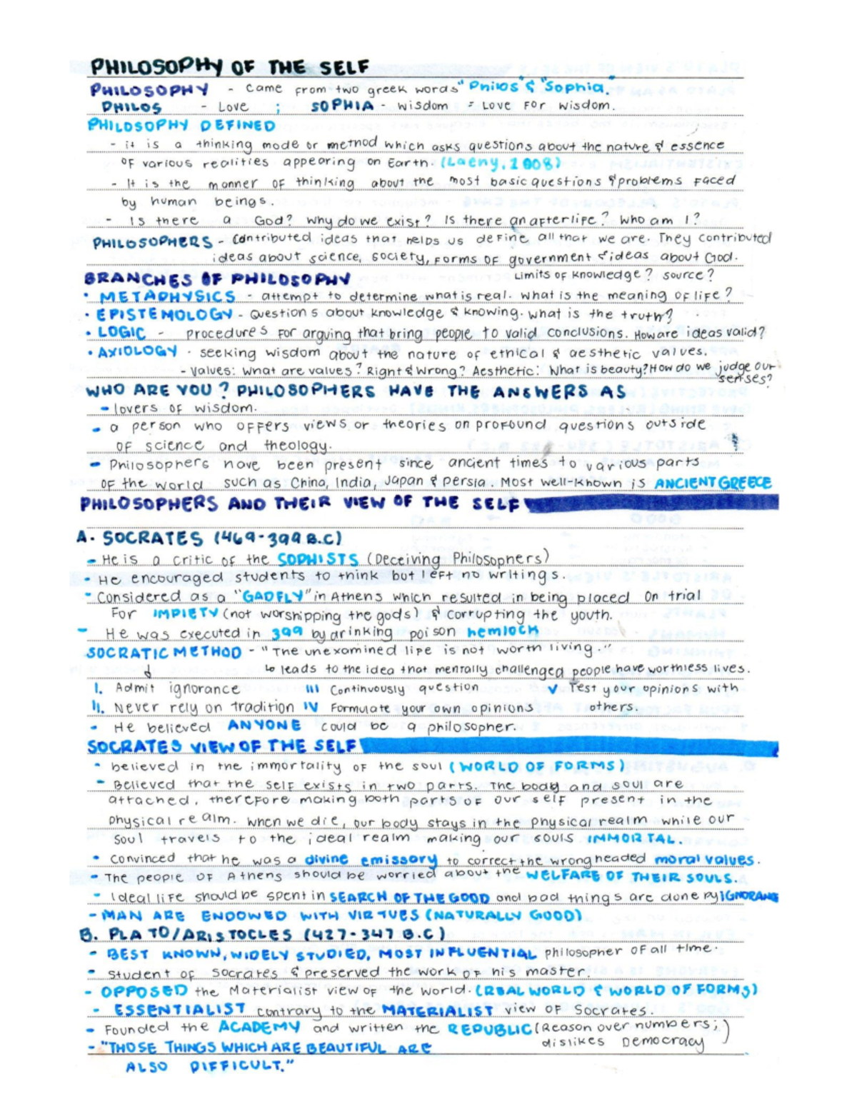 UTS Reviewer - Comprehensive notes in Understanding the Self from ...
