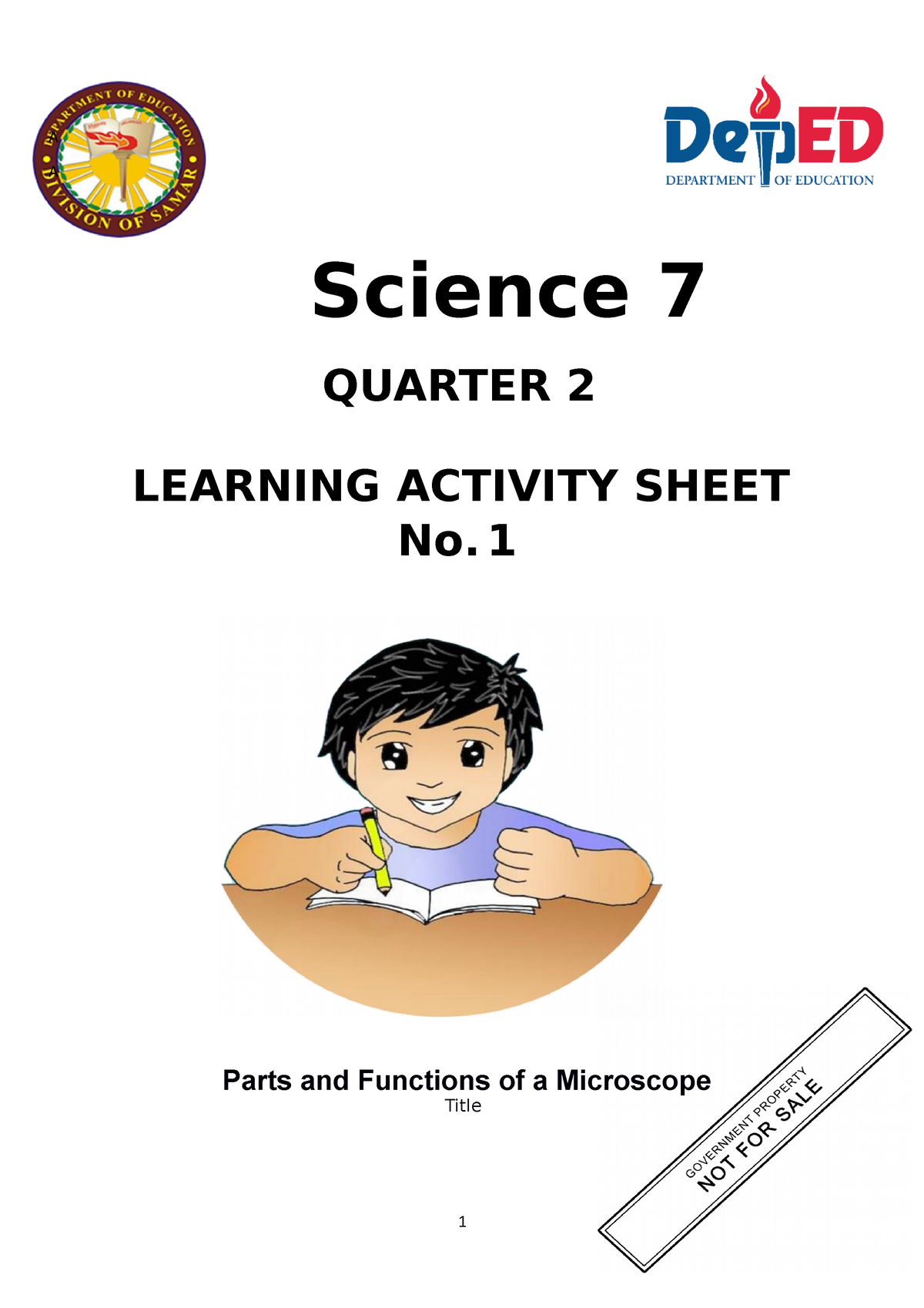 LAS WEEK 1 - .......................... - A A Science 7 QUARTER 2 ...