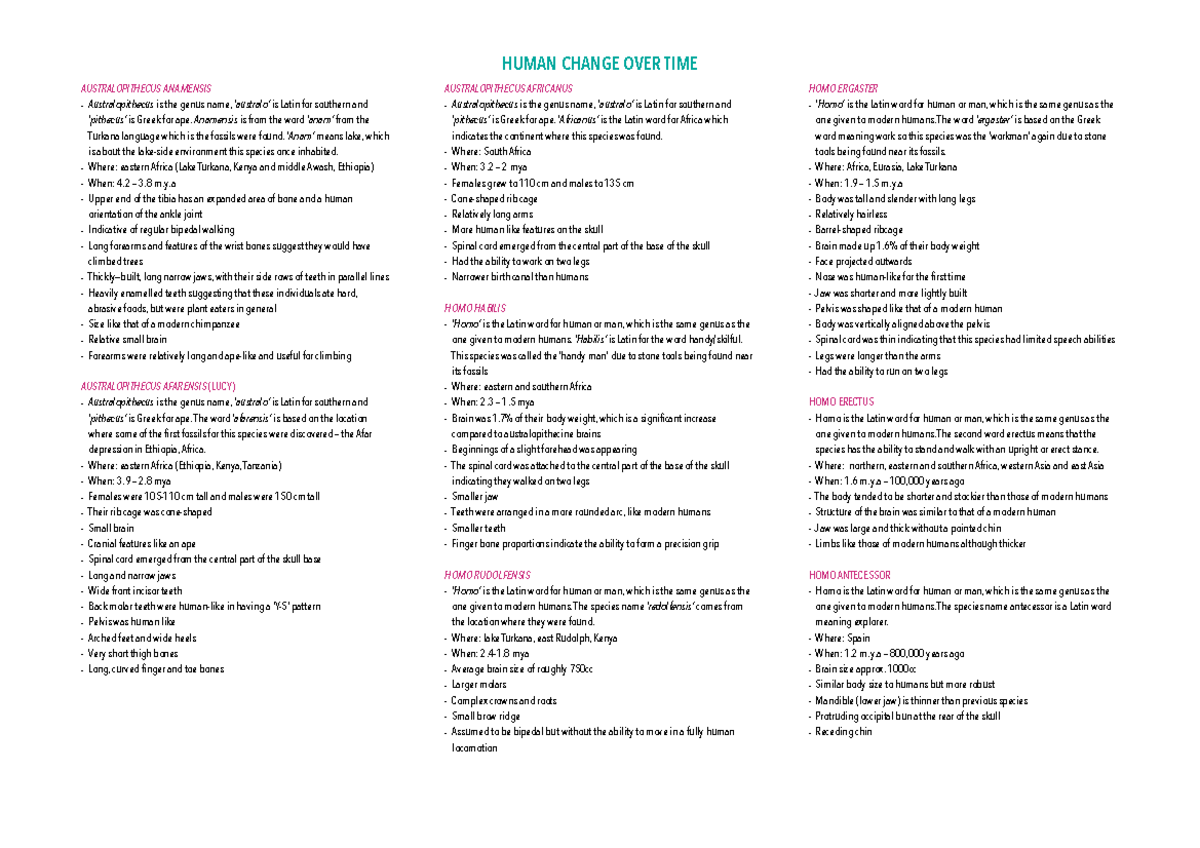 Human Change OVER TIME - Evolution - HUMAN CHANGE OVER TIME ...