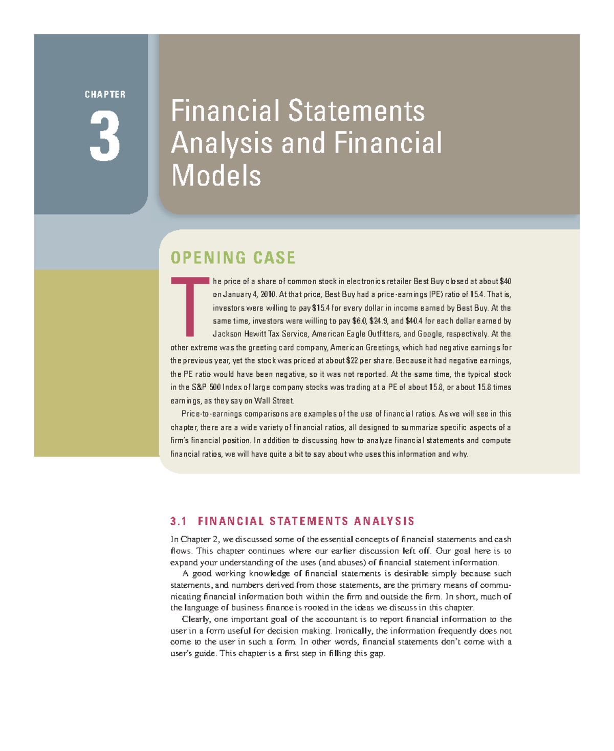 Chapter 3 - HANDOUT - Financial Statements Analysis and Financial ...