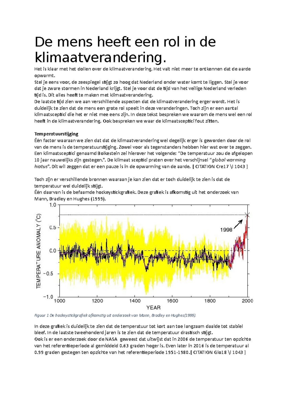 Betoog Klimaatonderzoek  De mens heeft een rol in de