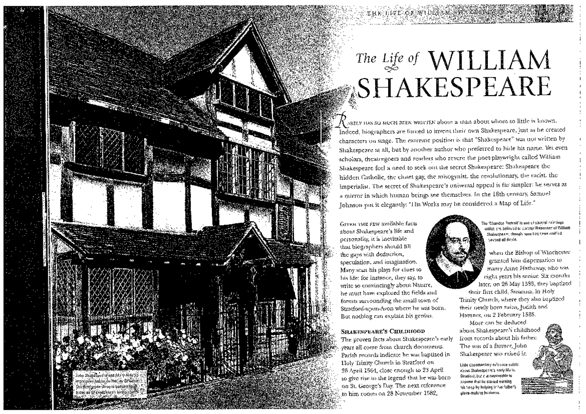 Shakespeare and macbeth notes - THE LIFE OF WILLIAM SHAKESPEARE The ...