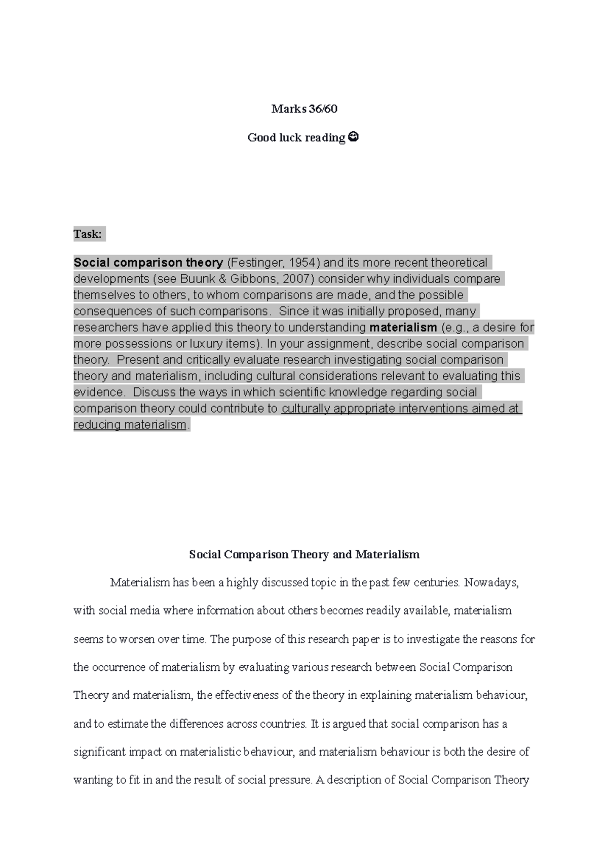 2008 PSY Essay - 2022 Tri 2 - Marks 36/60. Note: I personally think it ...
