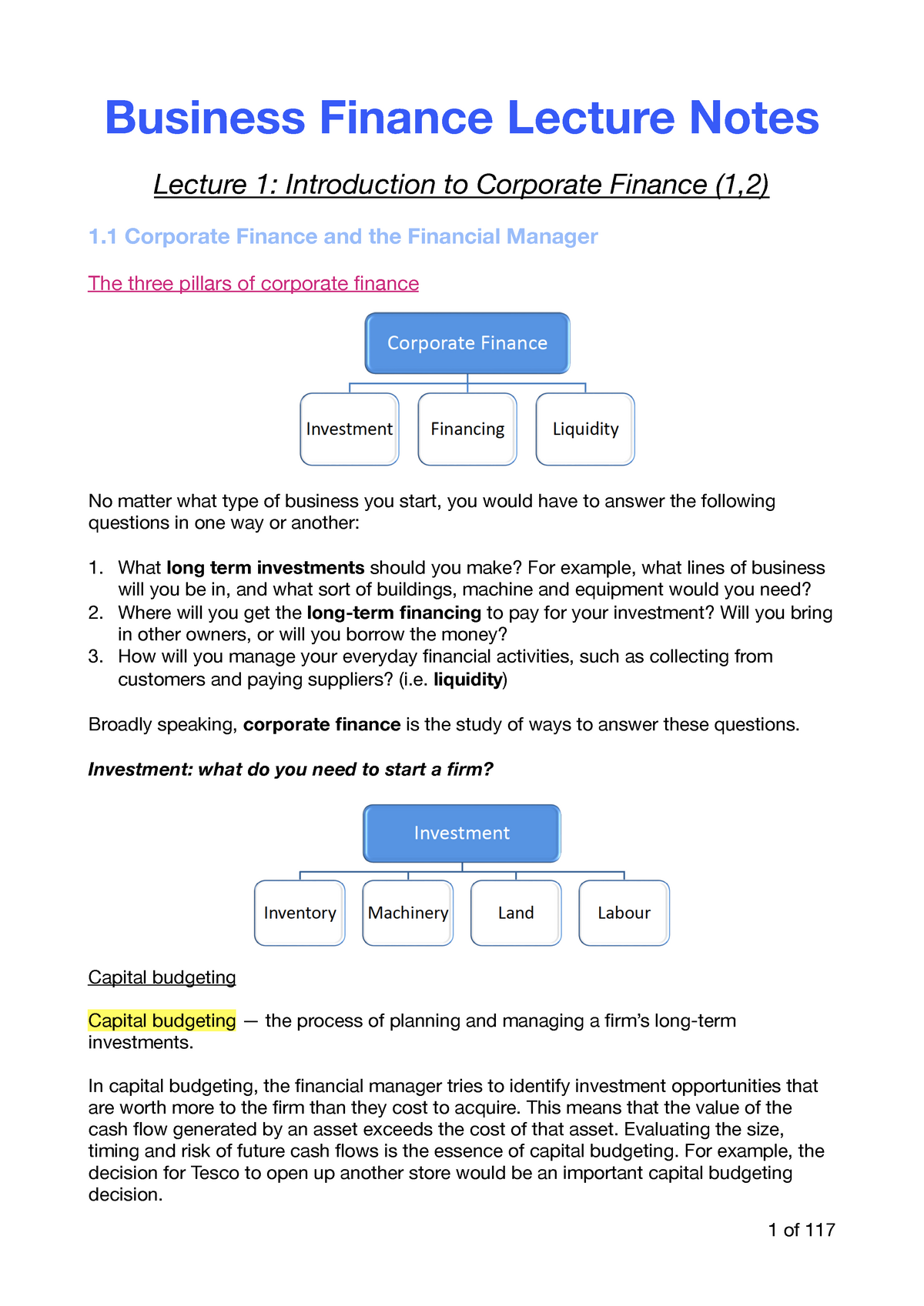 Notes Finance