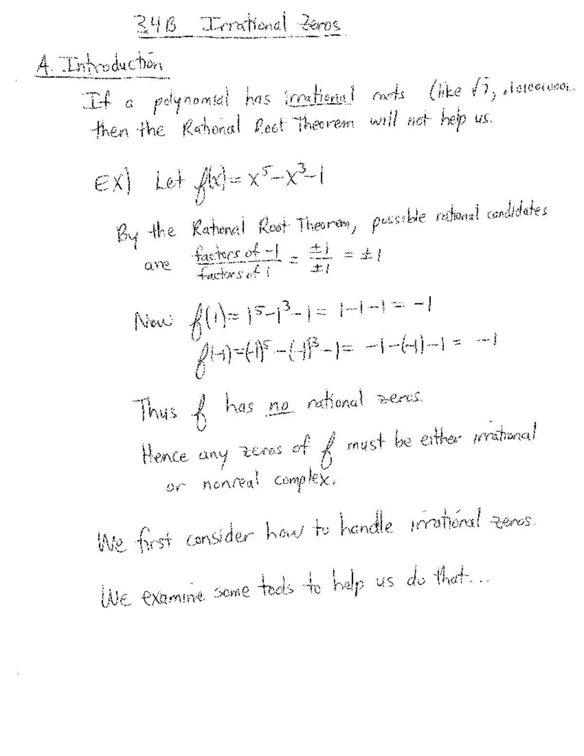 3.4B Irrational Zeros - Explained - MTH103 - Studocu