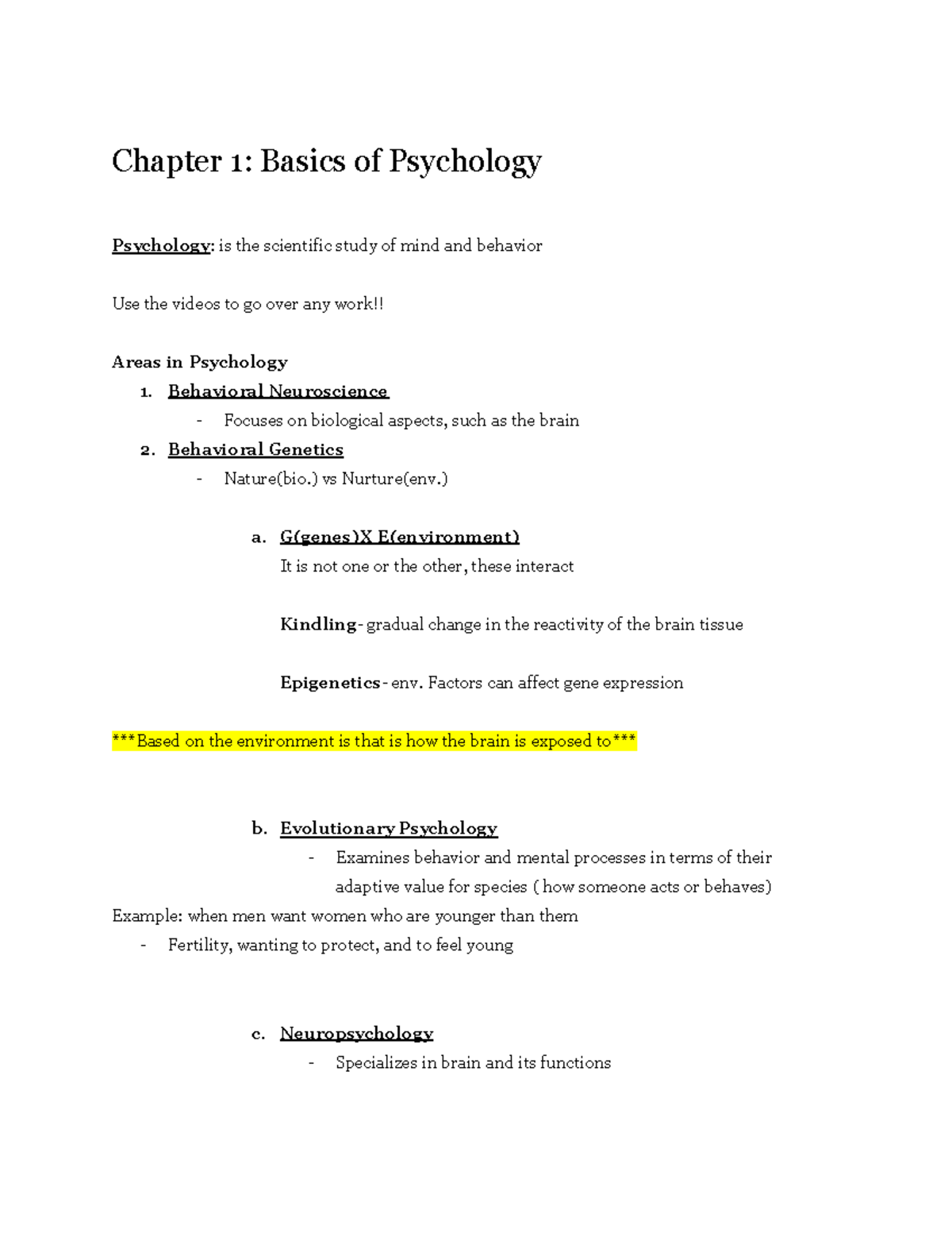 General Psychology - Chapter One - Chapter 1: Basics of Psychology ...
