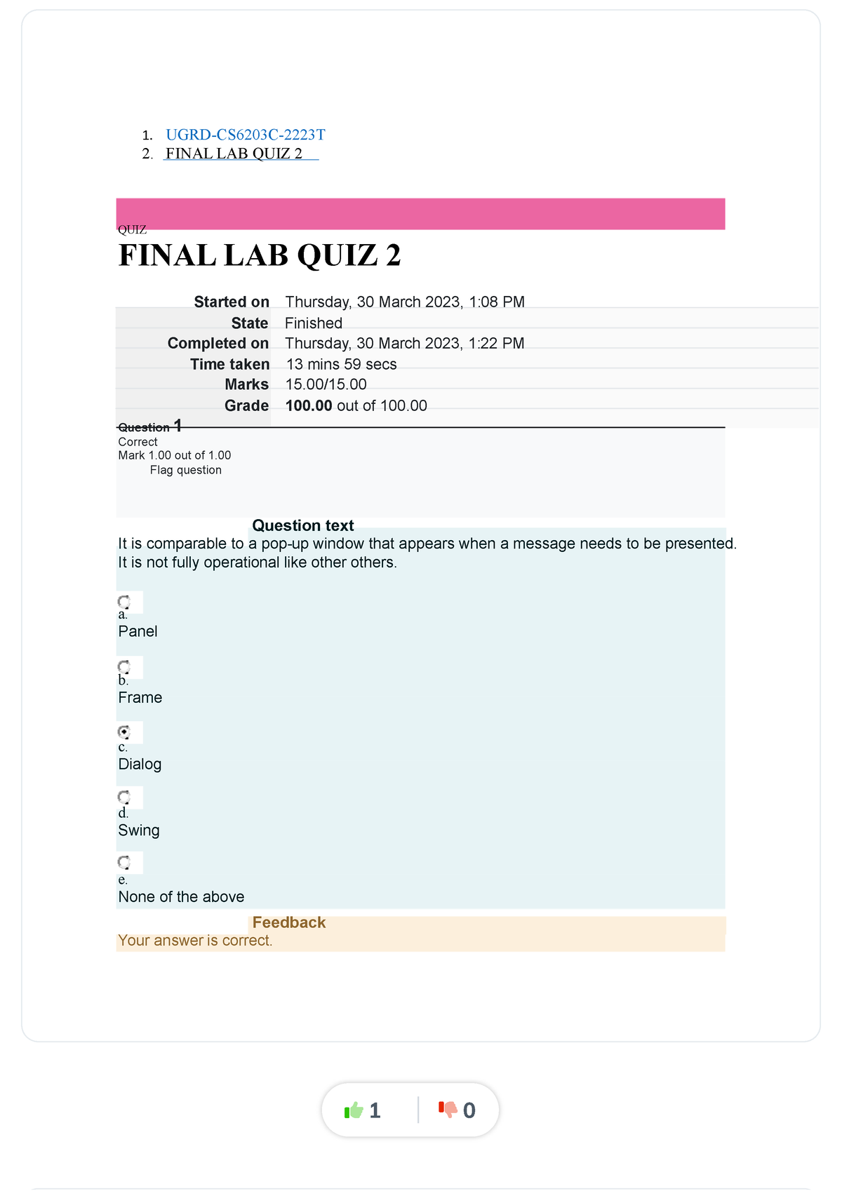 Ugrd-cs6203-c-object-oriented-programming-final-lab-quiz-2 Compress - 1 ...