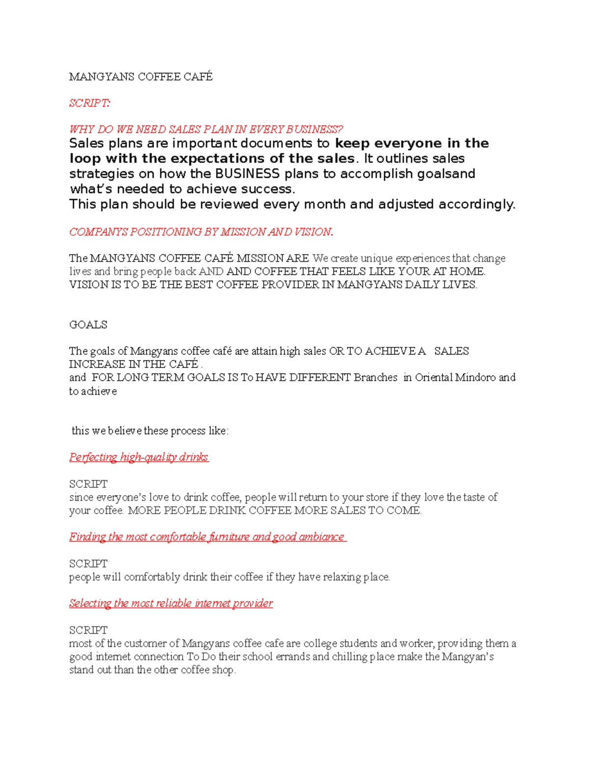 Mangyans- Coffee-CAFÉ - MANGYANS COFFEE CAFÉ SCRIPT: WHY DO WE NEED ...