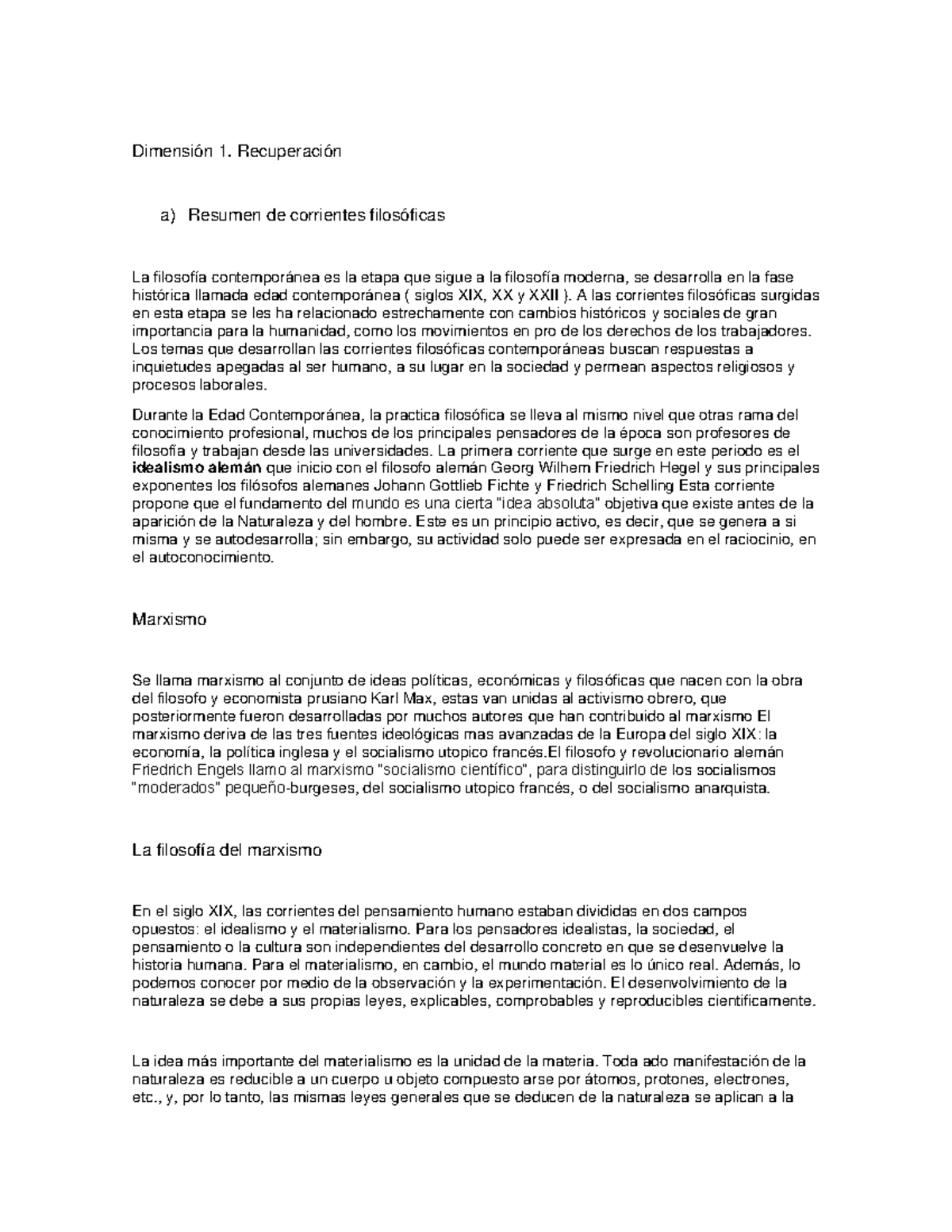 RECR Dim E4-Filo - etapa 4 de filosofia - Dimensión 1. Recuperación a ...