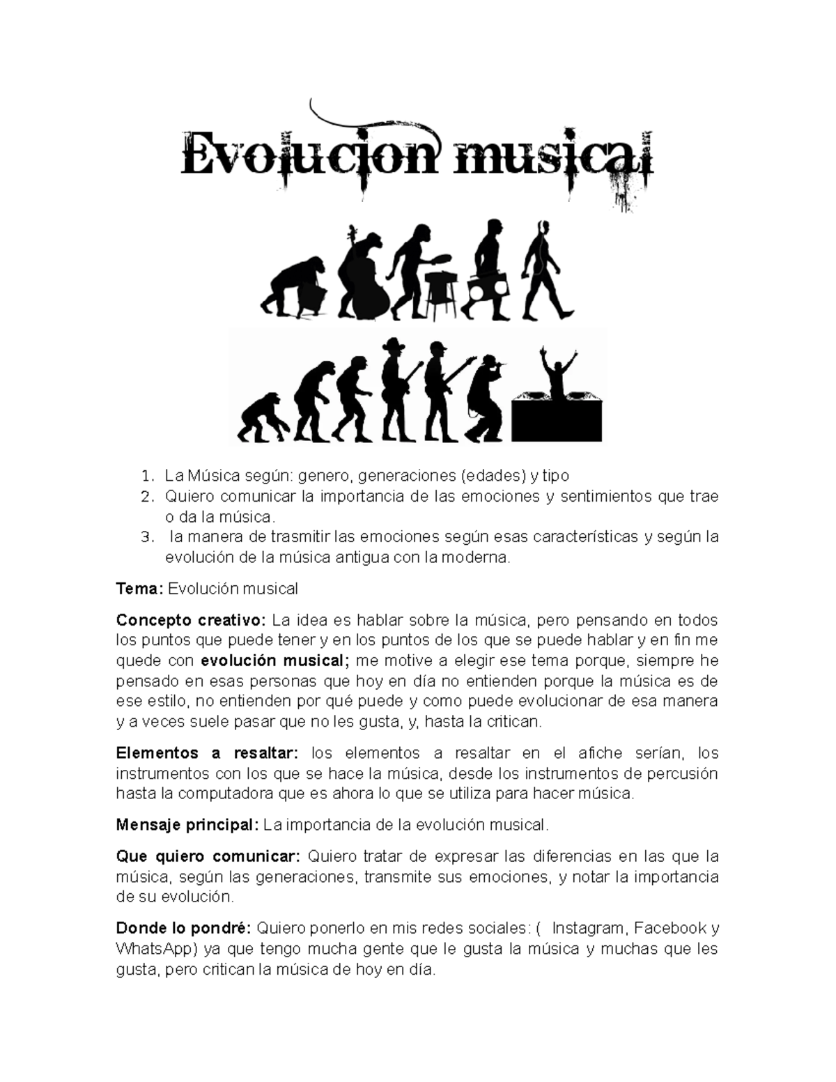 Evolucion musical La Música según genero, generaciones (edades) y