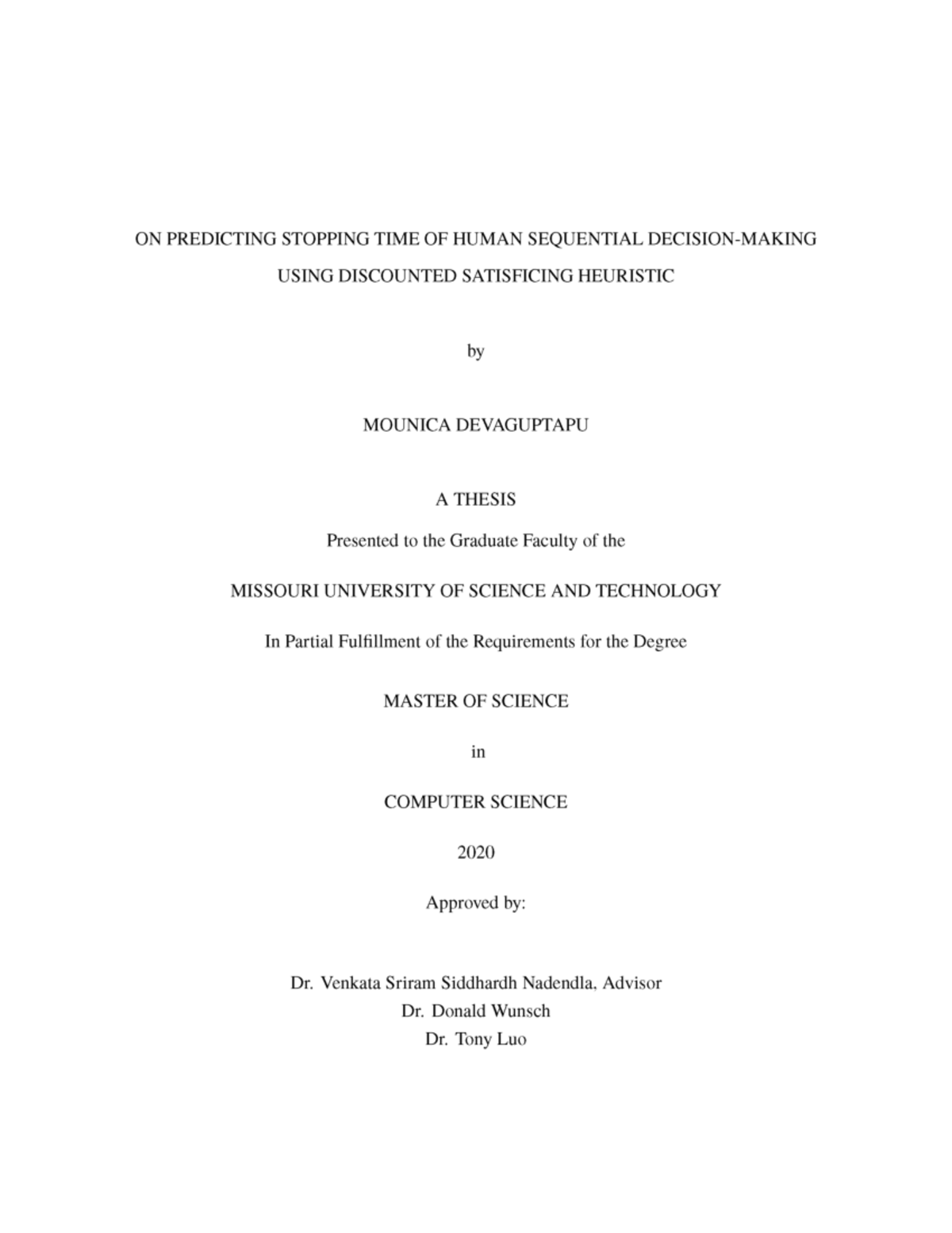 On predicting stopping time of human sequential decisionmaking O N P