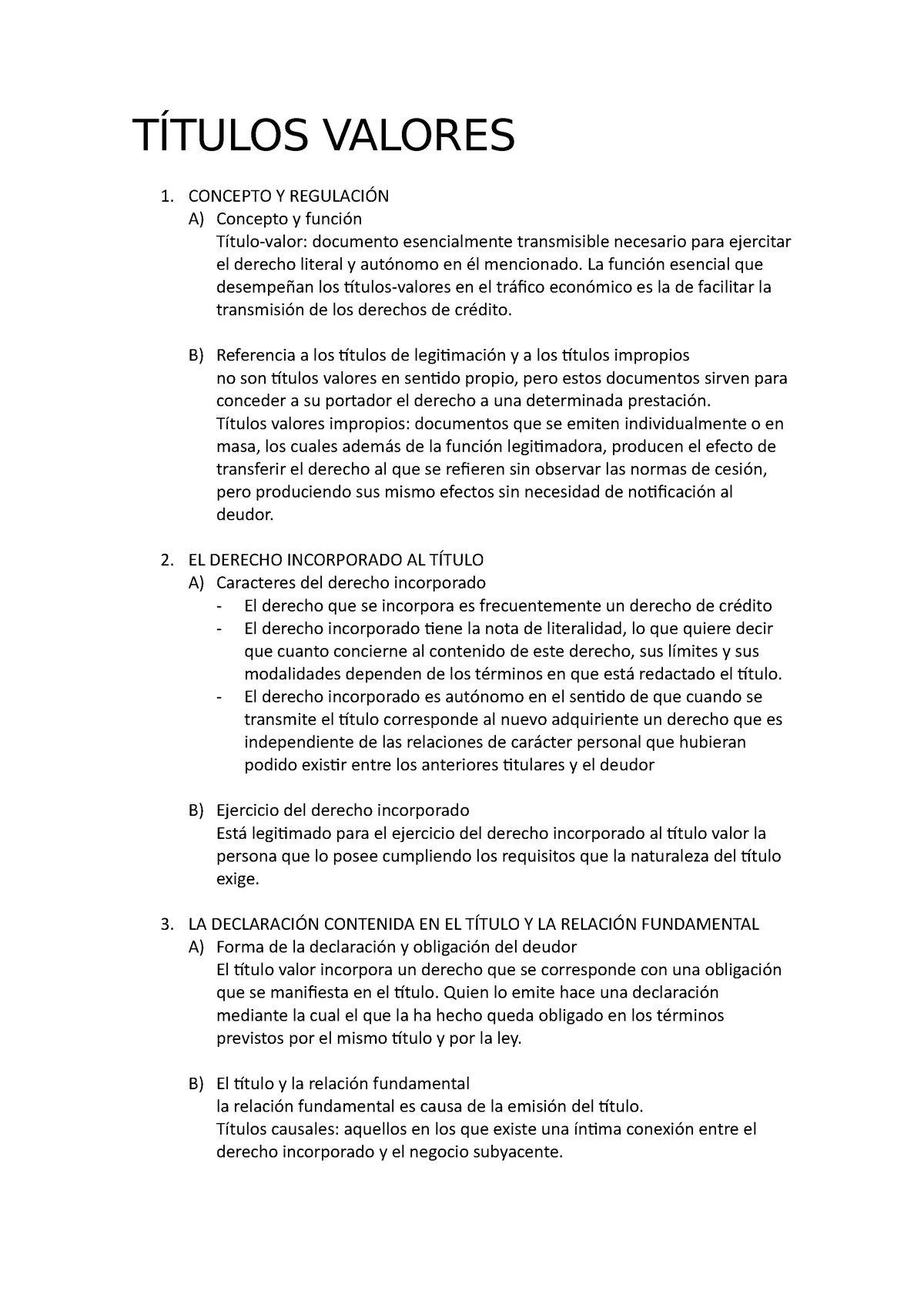 Títulos Valores - Apuntes 7 Y 8 - TÍTULOS VALORES 1. CONCEPTO Y ...