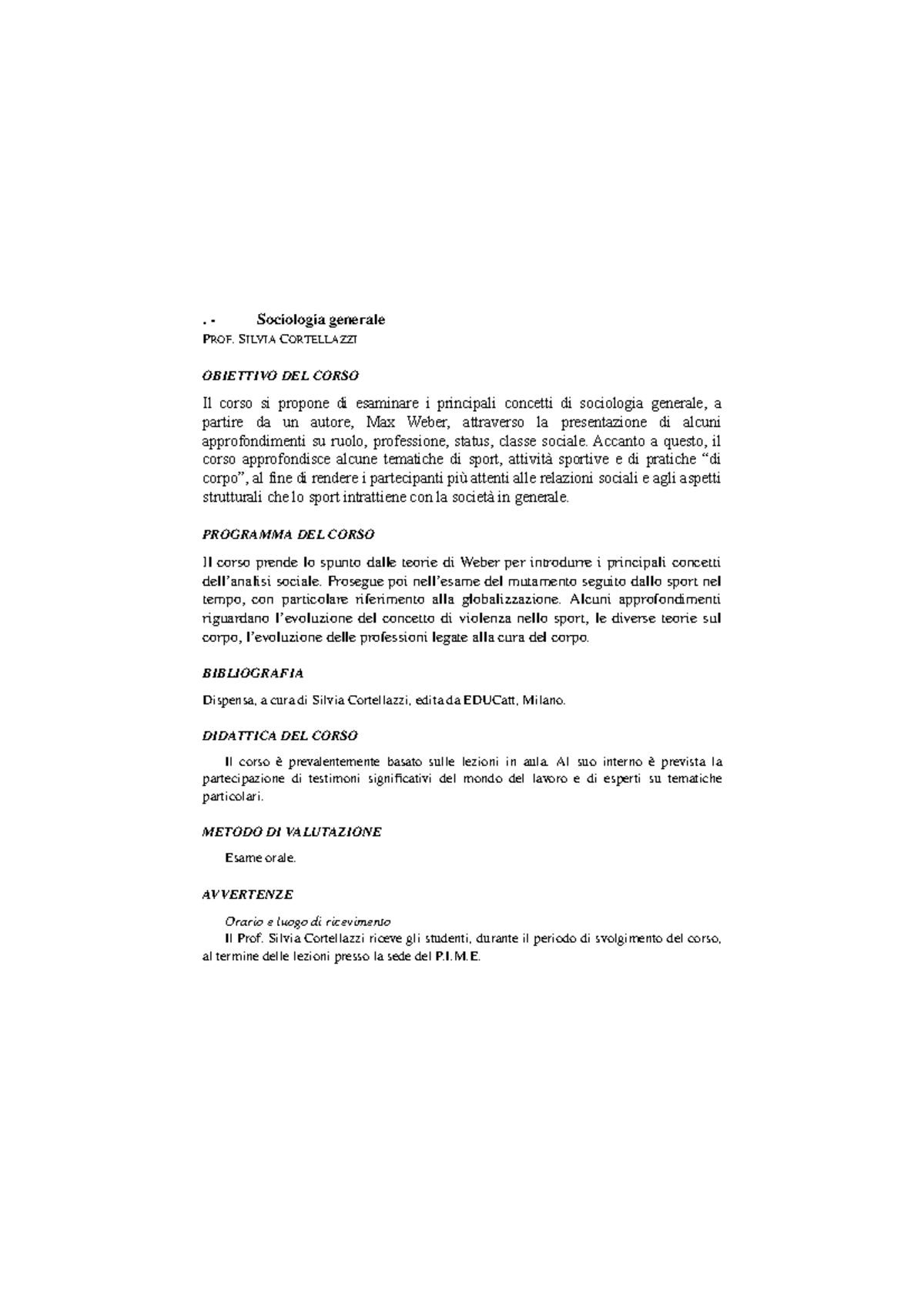 Sociologia Generale Cortellazzi Studocu