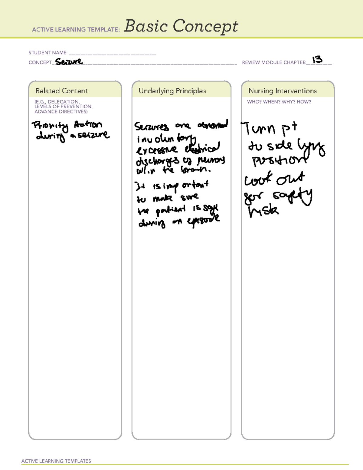 ATI Practice A Template 1 - NURS 121 - ACTIVE LEARNING TEMPLATES Basic ...