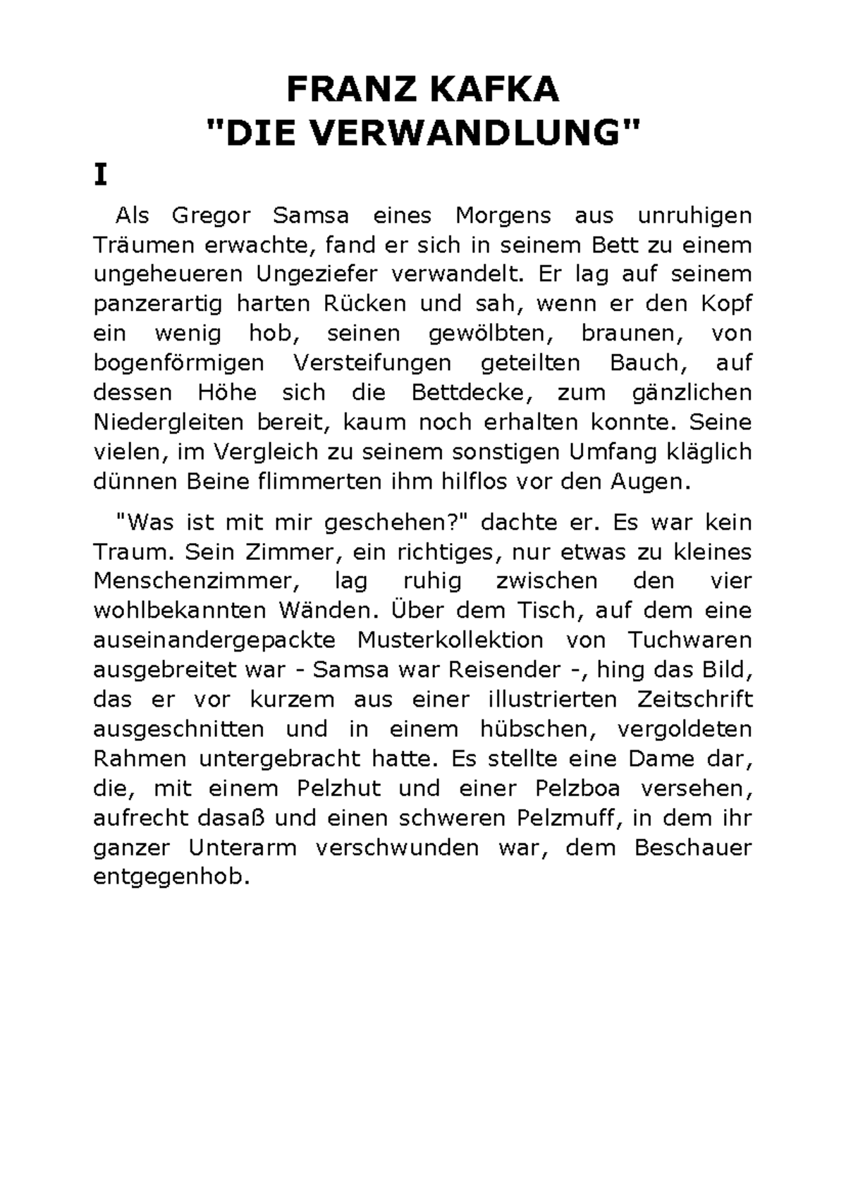 The Metamorphosis - FRANZ KAFKA "DIE VERWANDLUNG" I Als Gregor Samsa