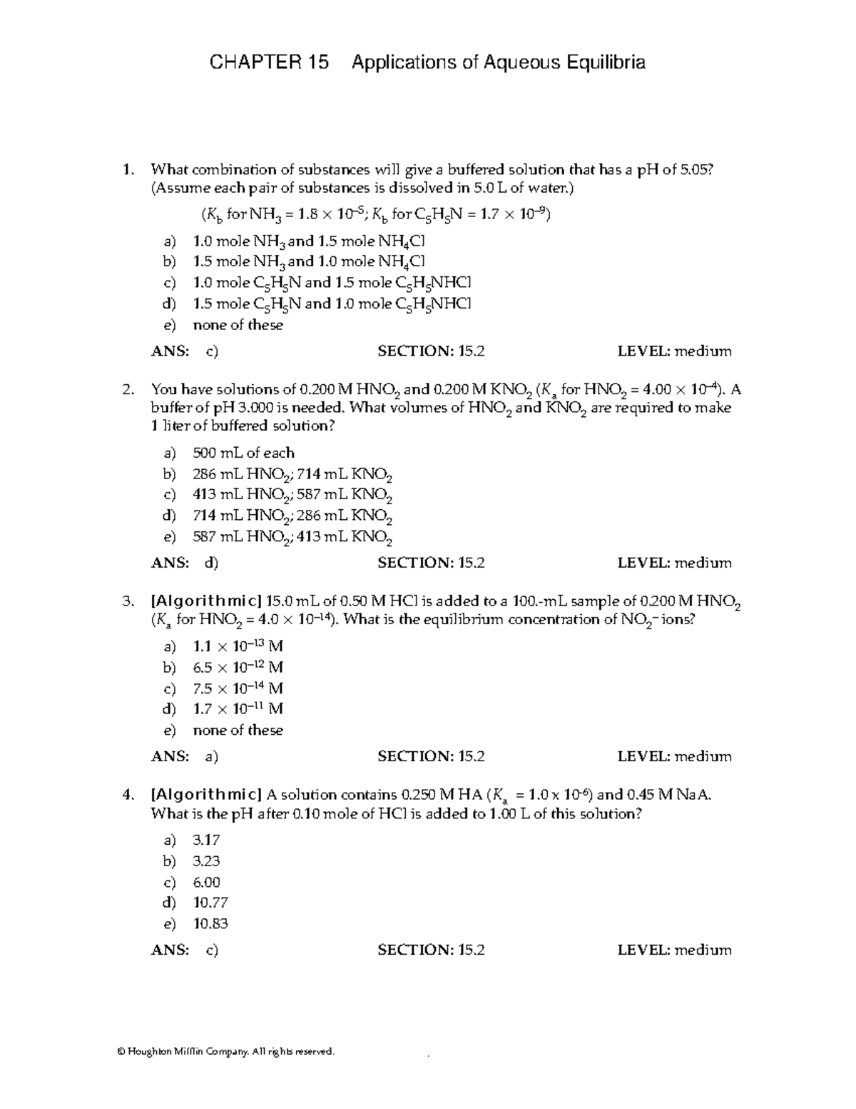 Aqueous solutions quiz - What combination of substances will give a ...