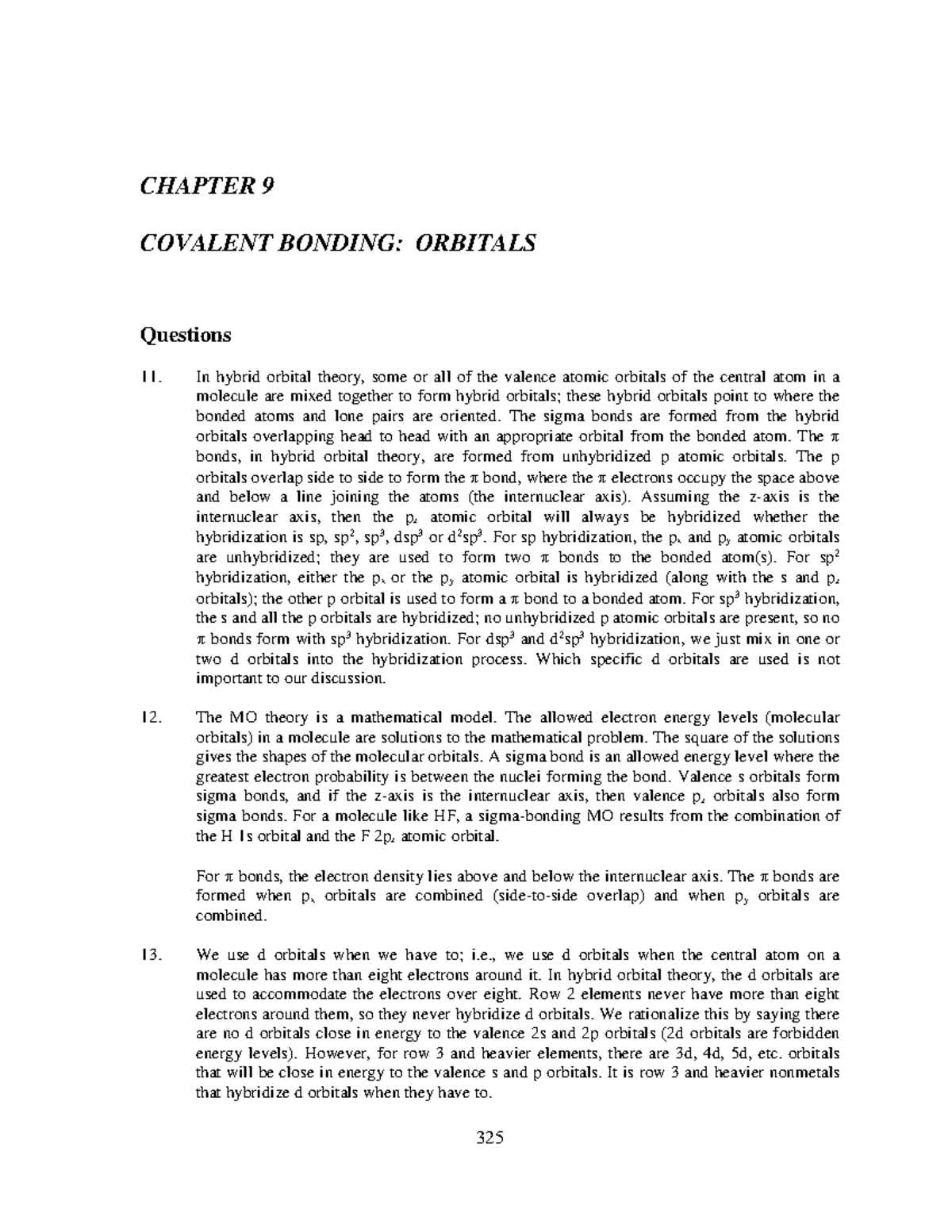 Ch09-10e - Solution - 325 CHAPTER 9 COVALENT BONDING: ORBITALS ...