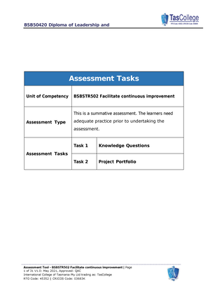 Bsbops 601 Project Portfolio.docx - PROJECT PORTFOLIO BSBWRT301 Write ...