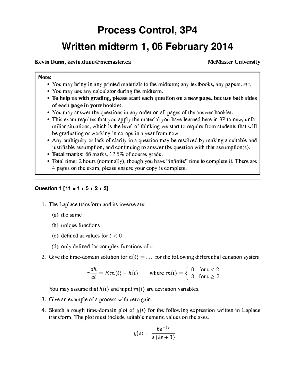 Control Processs for Chemical engineering Process Control, 3P Written