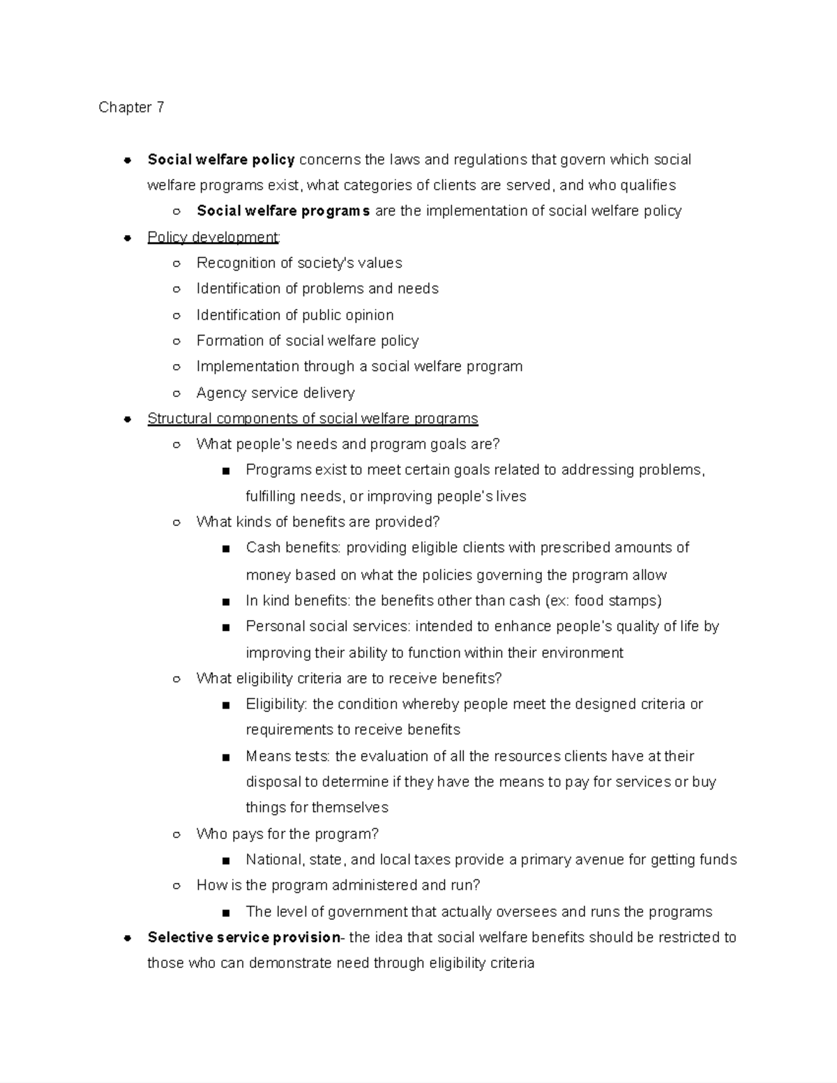 chapter-7-notes-chapter-7-social-welfare-policy-concerns-the-laws-and