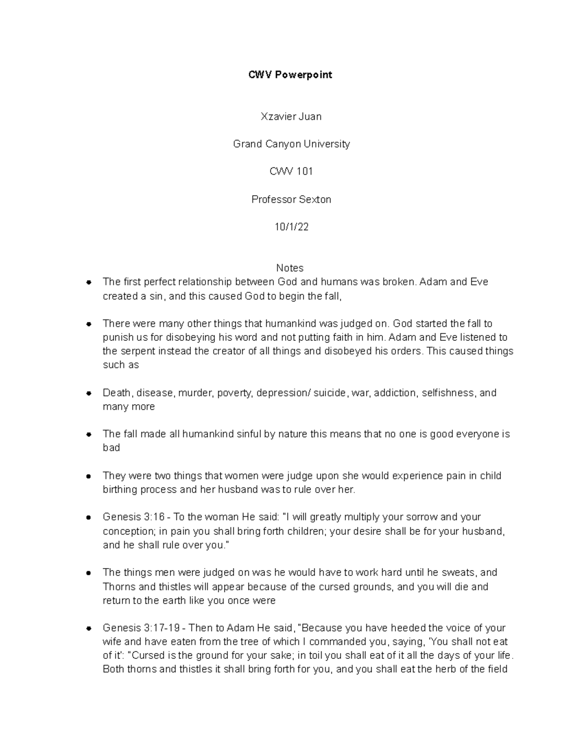 CWV powerpoint notes - CWV Powerpoint Xzavier Juan Grand Canyon ...