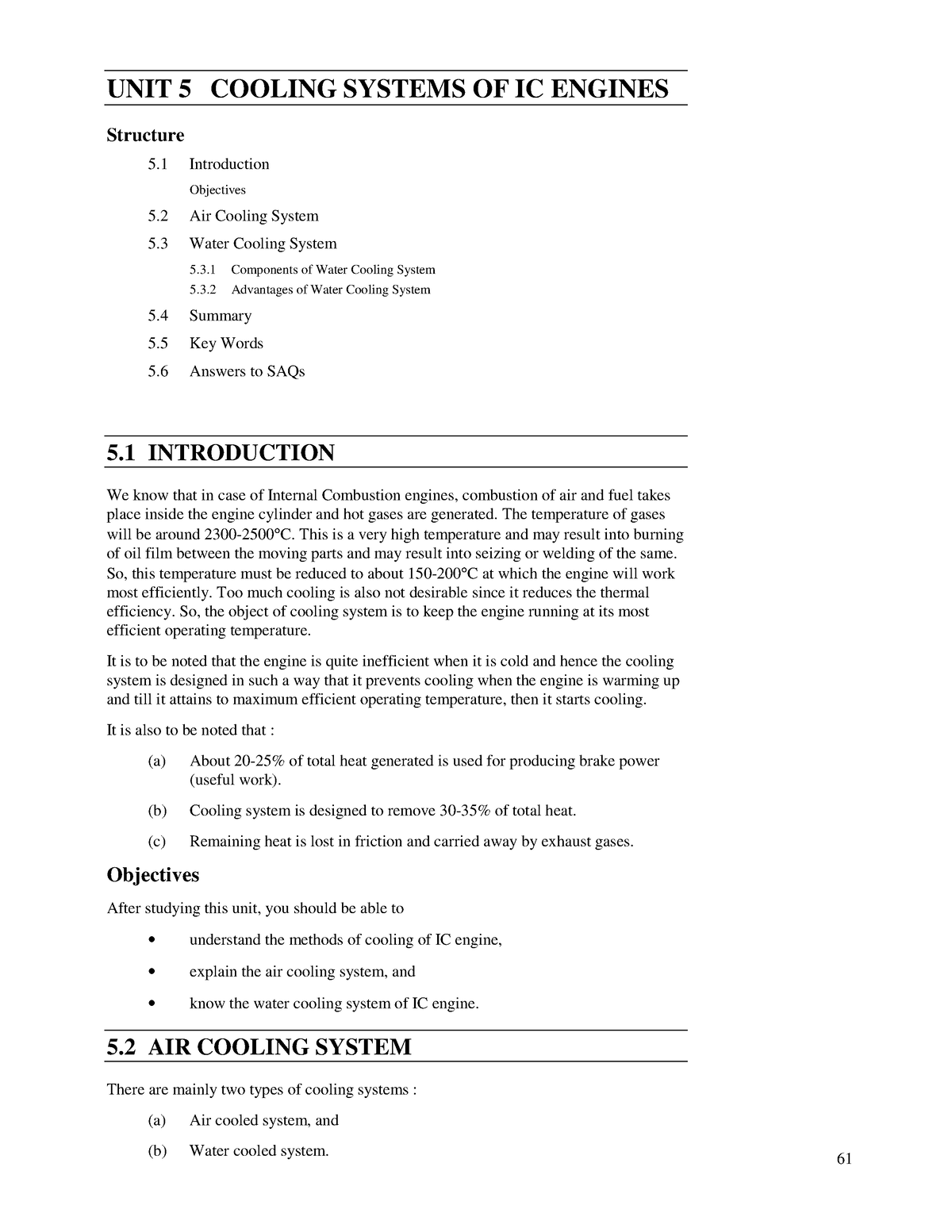 Unit 5 - I.C. Engines - Cooling Systems UNIT 5 COOLING SYSTEMS OF IC ...