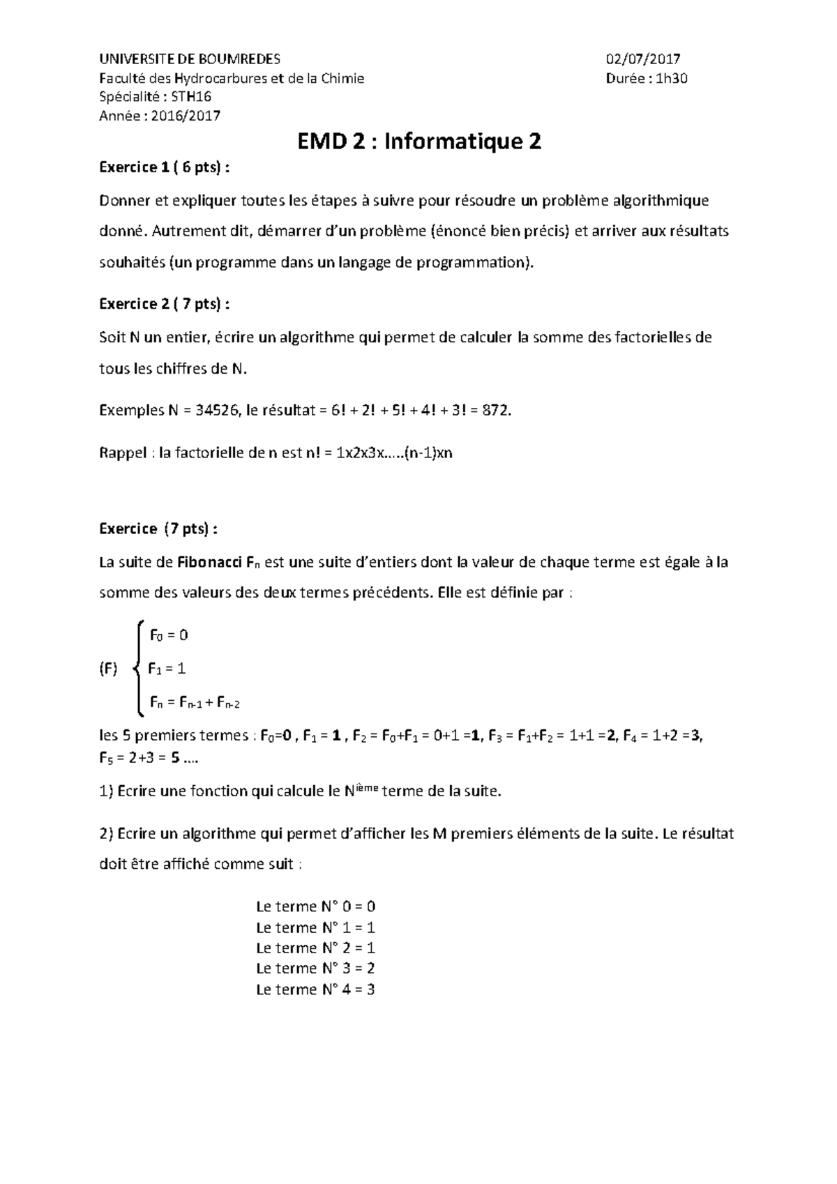 EMD 2 2016 2017 - Cours - UNIVERSITE DE BOUMREDESFaculté des ...