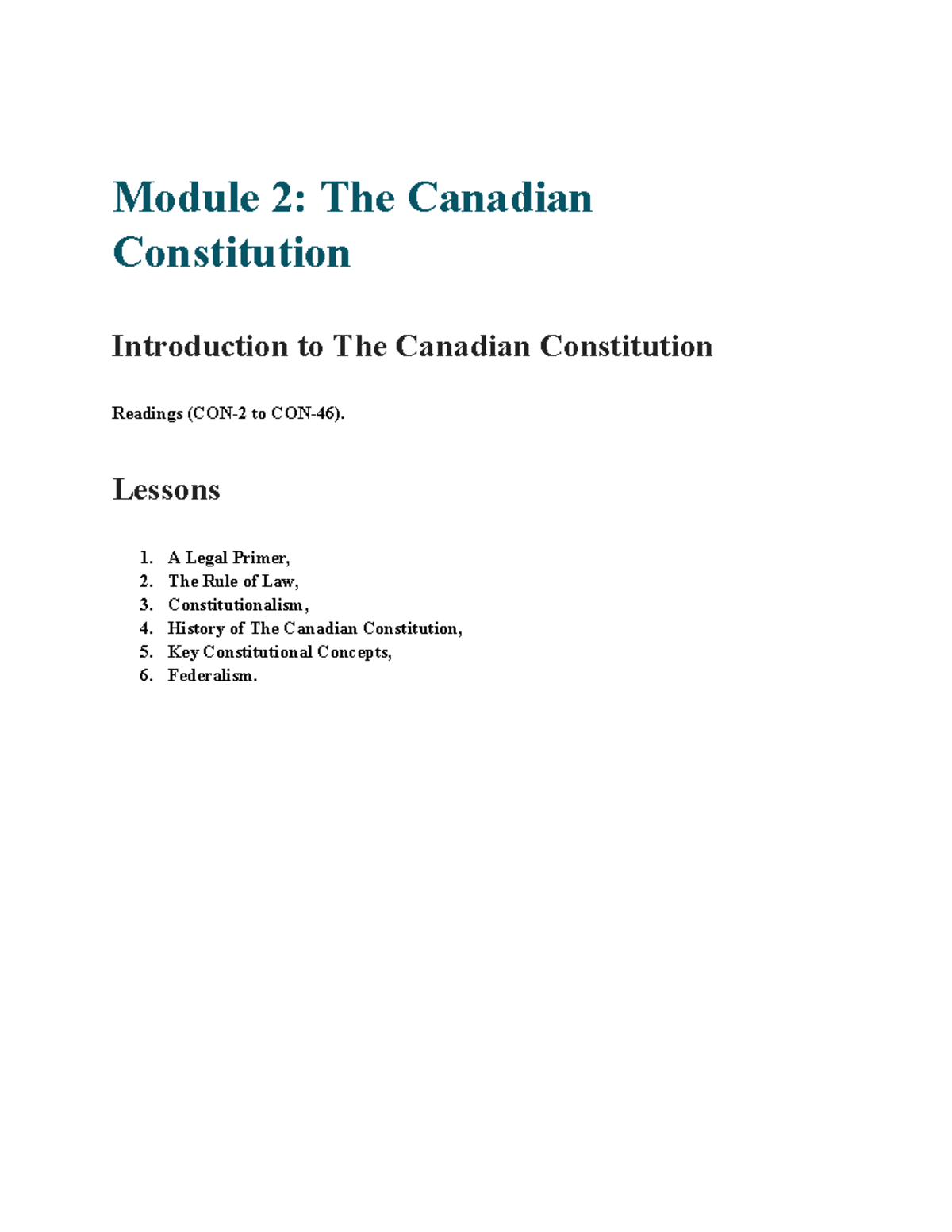 The Canadian Constitution - Module 2: The Canadian Constitution ...