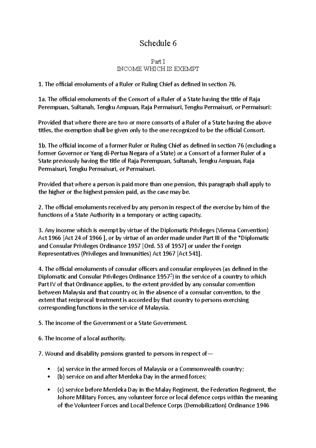 4. Schedule 6 lexis 2013 Schedule 6 Part I WHICH IS EXEMPT The