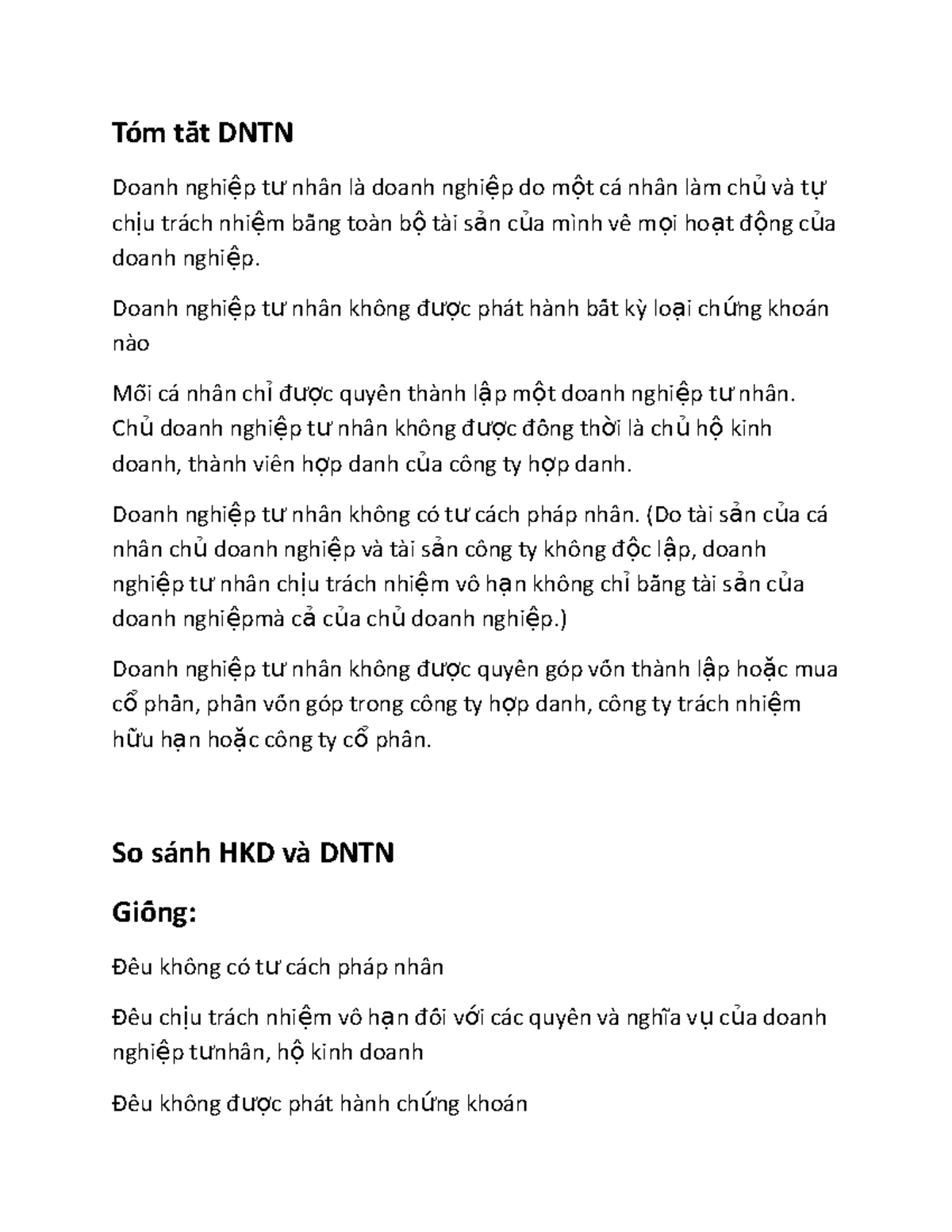 HKD-và-DNTN - DNTN - Tóm tắắt DNTN Doanh nghi ệp t ư nhân là doanh nghi ...