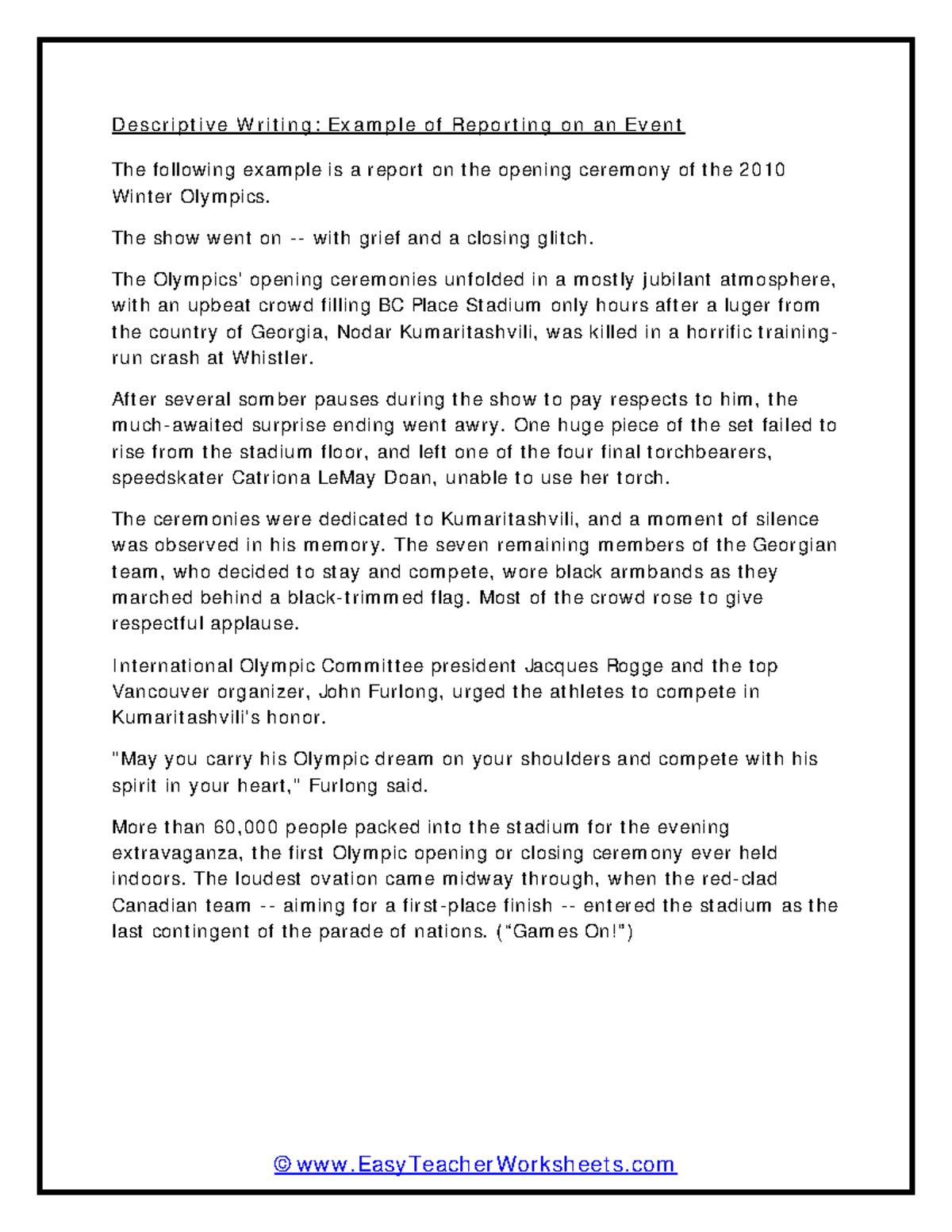 18 - detail coding assignment - ©EasyTeacherWorksheets Descriptive ...