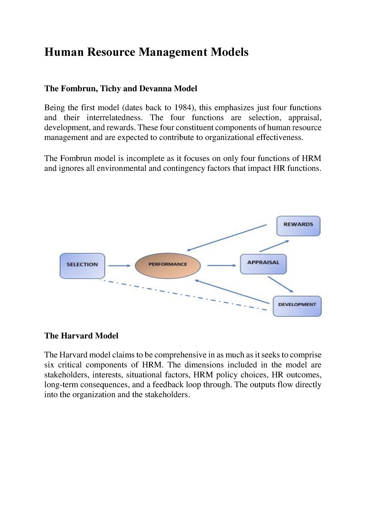 Models Of HRM - Human Resource Management - Human Resource Management ...