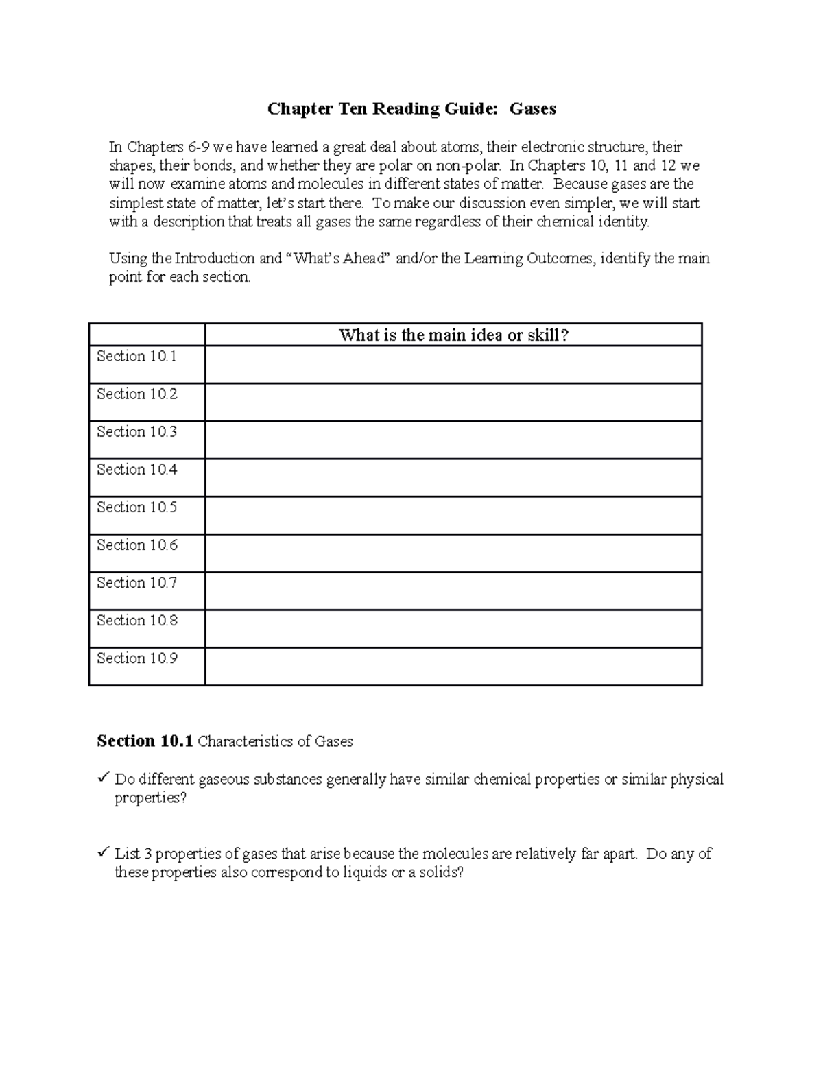Chapter+10+reading+guide - Chapter Ten Reading Guide: Gases In Chapters ...