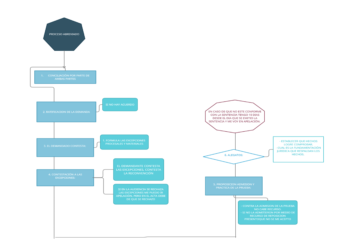 Flujo Grama Proceso Abreviado - Derecho Procesal Civil I - Studocu