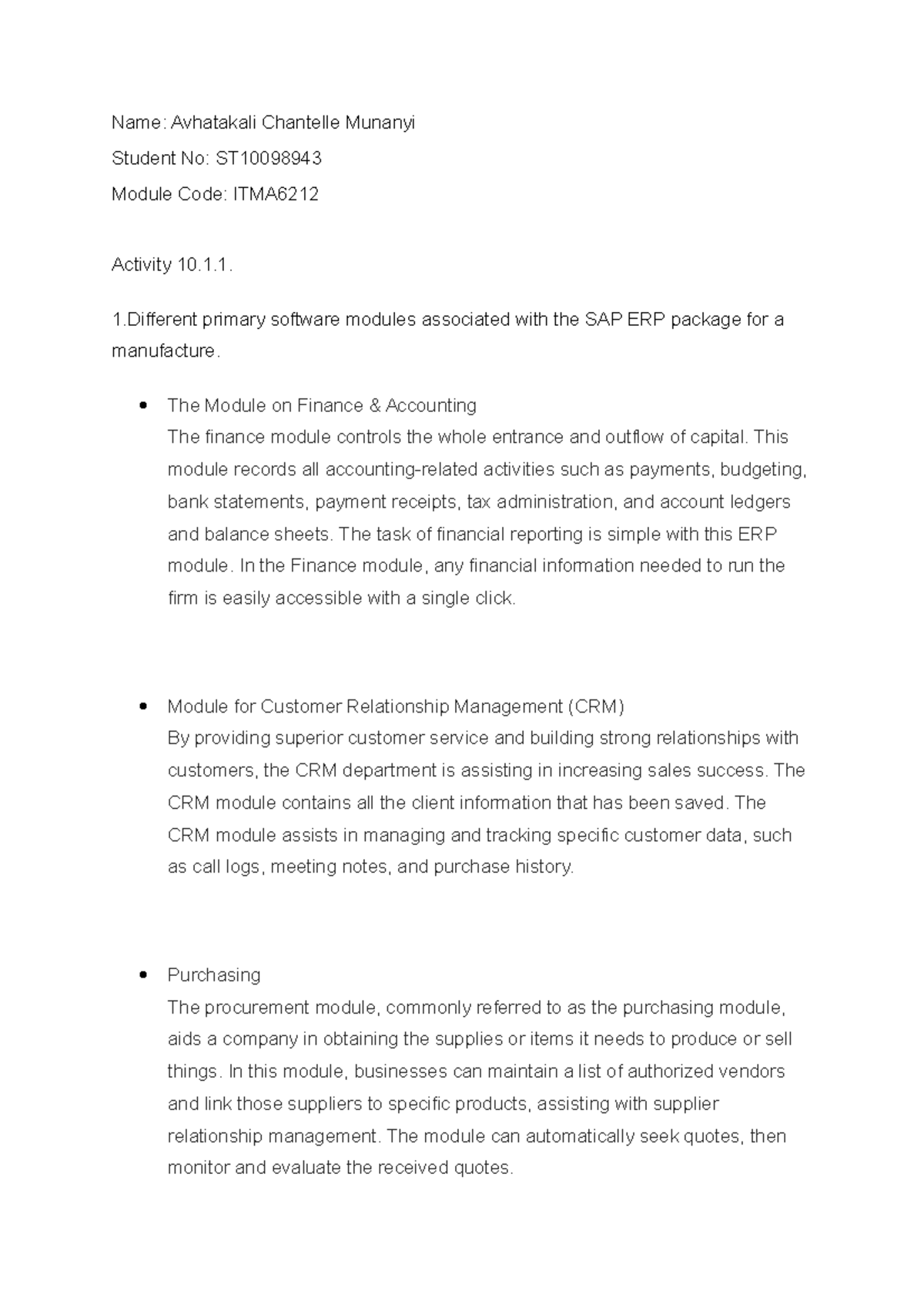 ST10098943 Activity 10.1.1 - Name: Avhatakali Chantelle Munanyi Student ...