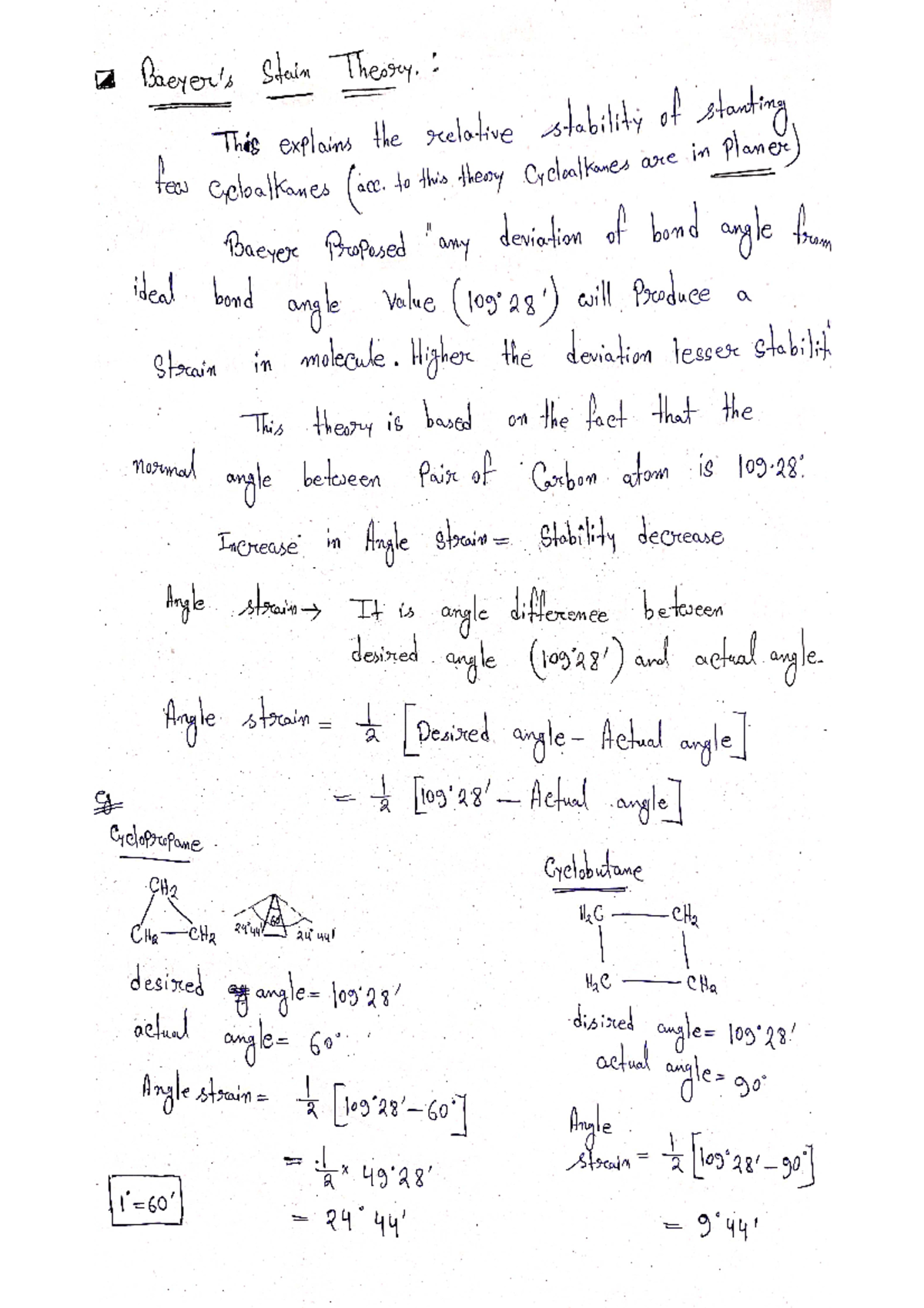 Baeyer's Stain Theory With Limitations , Coulson-moffit's Modification ...