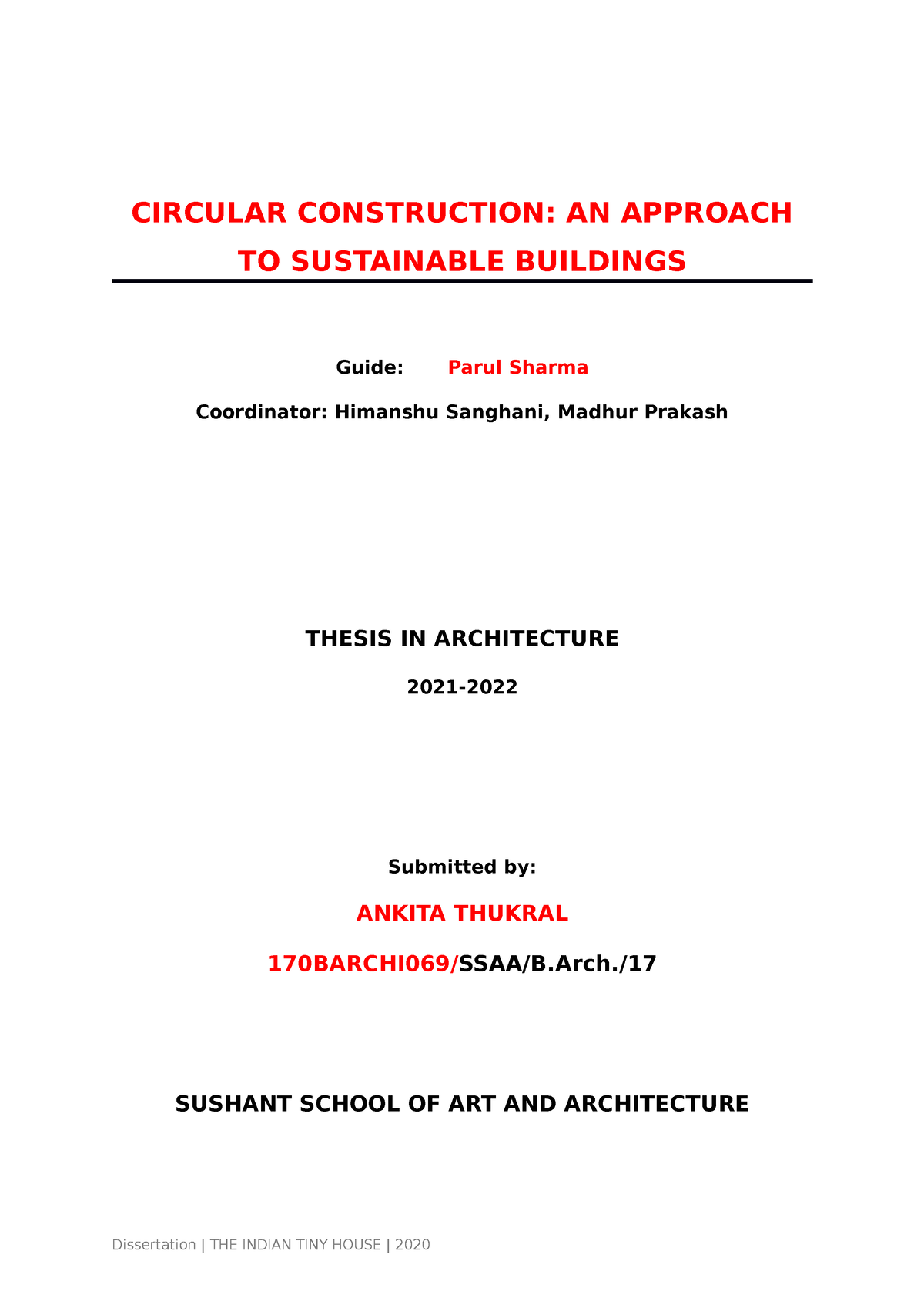 sustainable construction dissertation