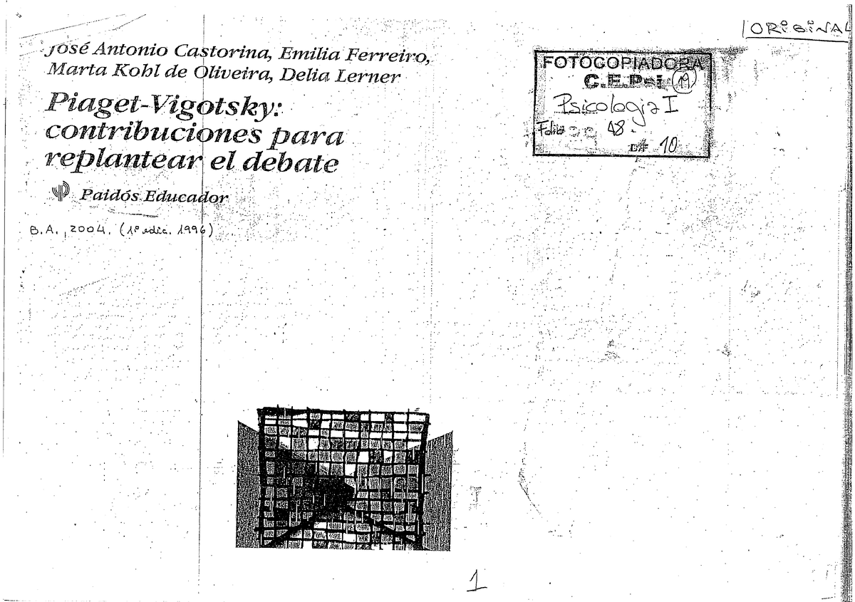 Castorina. El debate Piaget Vigotsky. La b squeda de un criterio